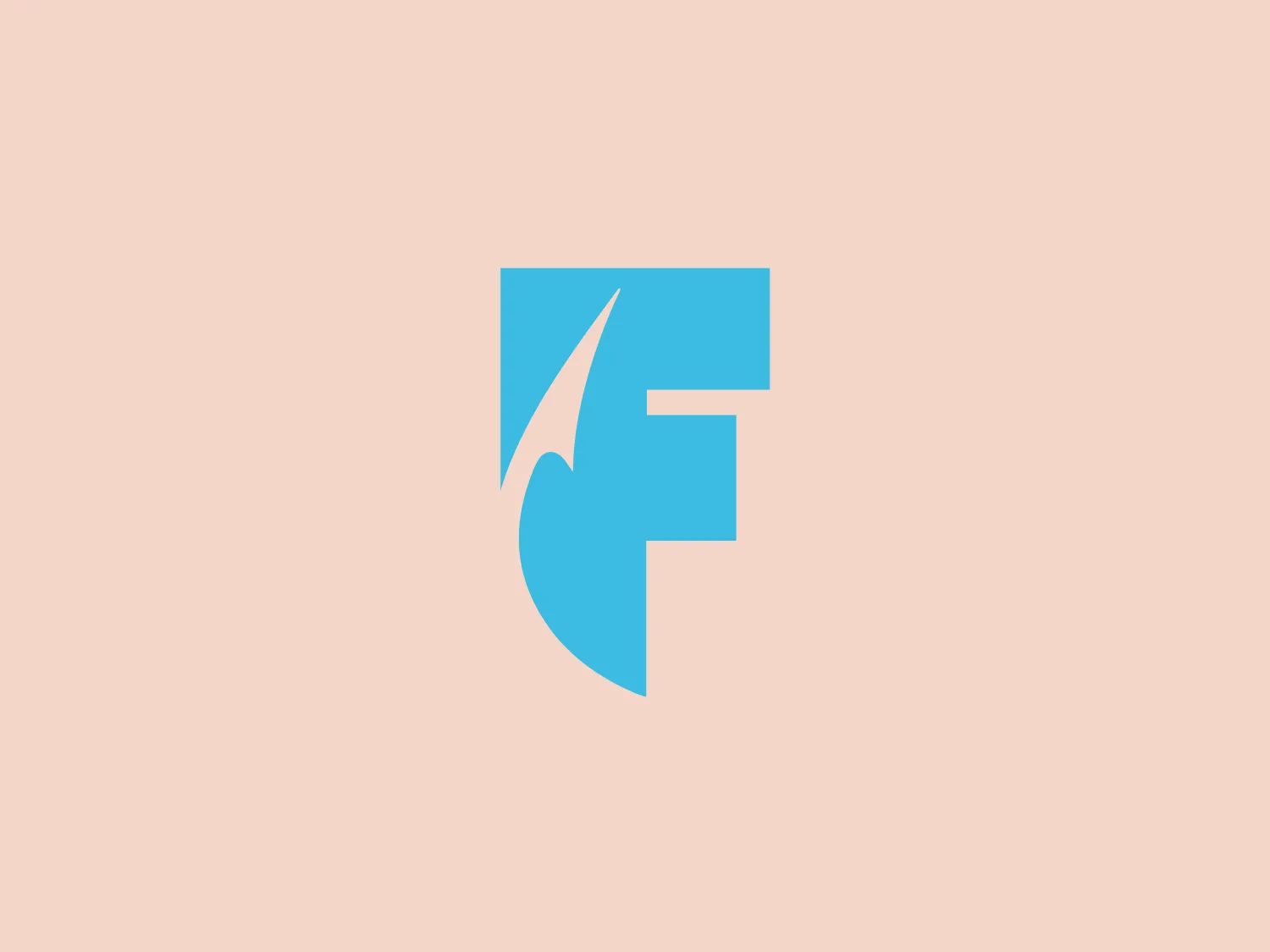 The World Fishing Network logo features a stylized, geometrically abstract representation of the letter "F". It consists of bold, right-angled shapes that form a dynamic and modern look. The main color is a bright shade of blue, which has a fresh and professional feel to it. The overall design is minimalist and would fit well with a contemporary brand aiming for a clean and efficient image. The cut-out or negative space within the "F" adds an interesting visual element, giving the impression of speed or a forward motion.