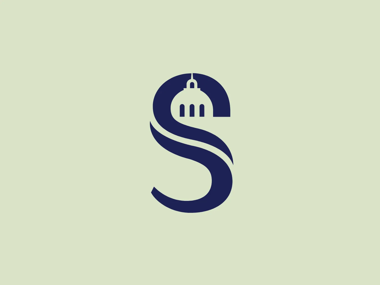 The logo for Sorbonne University showcases a stylized letter 'S' in a deep blue color, featuring a unique design element at its upper curve reminiscent of a building silhouette with a dome and flag. The 'S' exhibits sleek, flowing curves, creating a modern and professional look. The clean and minimalist design ensures scalability and versatility for different applications.