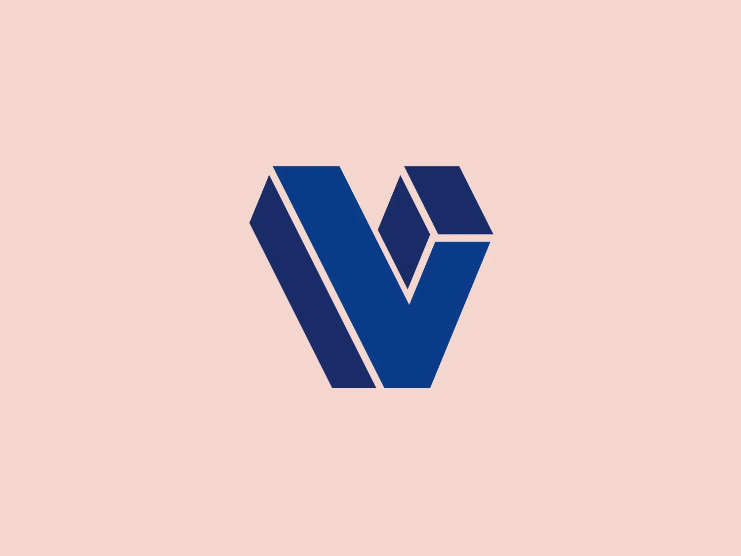 The logo for Vestar is a stylized letter 'V' with a three-dimensional geometric design. It features two main shades of blue: a dark navy blue accented by a brighter, medium blue that outlines and gives depth to the shape. The 'V' is composed of several parallelograms and triangles that are arranged in such a way as to create the illusion of a three-dimensional figure emerging from the page. The overall design aesthetic is modern, clean, and would likely appeal to tech or finance sectors due to its sharp angles and professional color scheme.