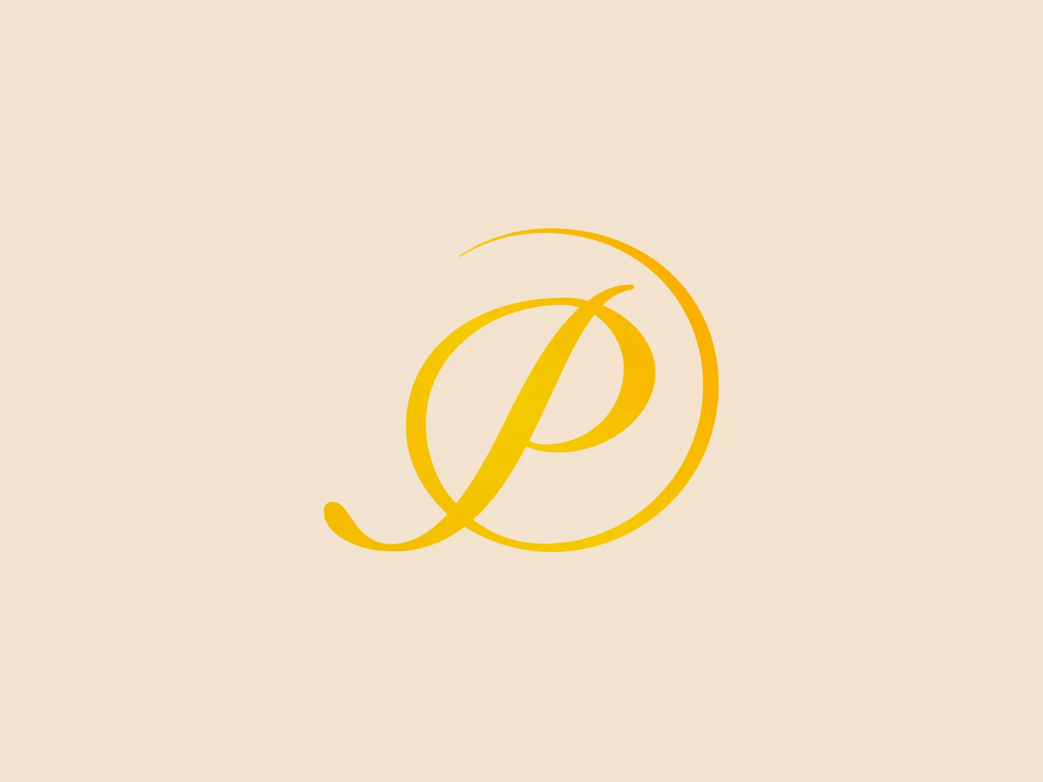 The Palace Casino logo features an elegant, interlocking design of two script letters reminiscent of calligraphy, suggesting sophistication and fluidity. The primary shape created by the interplay of the lines forms an abstract, circular motif drawing the eye inward, with the tails of the script trailing off gracefully. The monochromatic golden yellow color scheme provides a sense of luxury and warmth, while the minimalistic design conveys a high level of artistry, making it ideal for brands looking to exude class and timelessness. Given the warmth of the golden hue, a subtle contrasting background would be ideal.