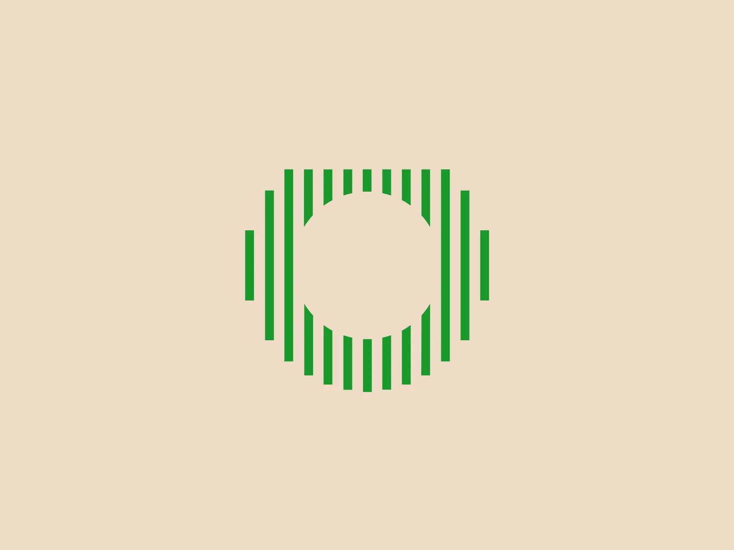 The Orona logo features a simple yet modern graphic with several vertical green bars of varying heights arranged in a circle. These bars create an abstract depiction of a sound equalizer or solar rays, with a perfect white circle at the center, evoking a sense of motion and energy. The design's symmetry and use of negative space enhance its clean aesthetic, and the bright green hue suggests growth, freshness, or eco-friendliness.