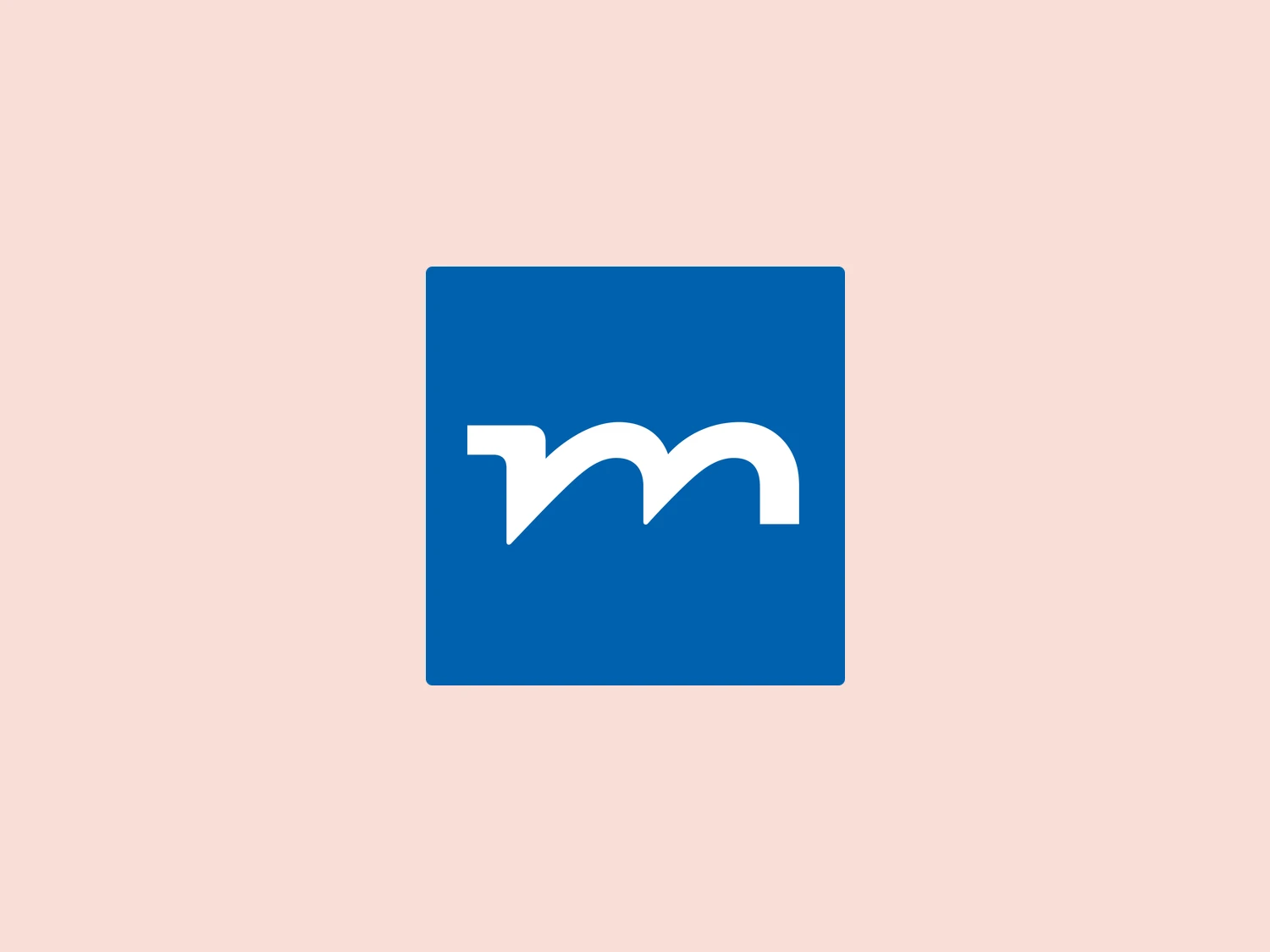 Mitteldeutscher Rundfunk Logo: Blue Letter M Letterform Curved Design