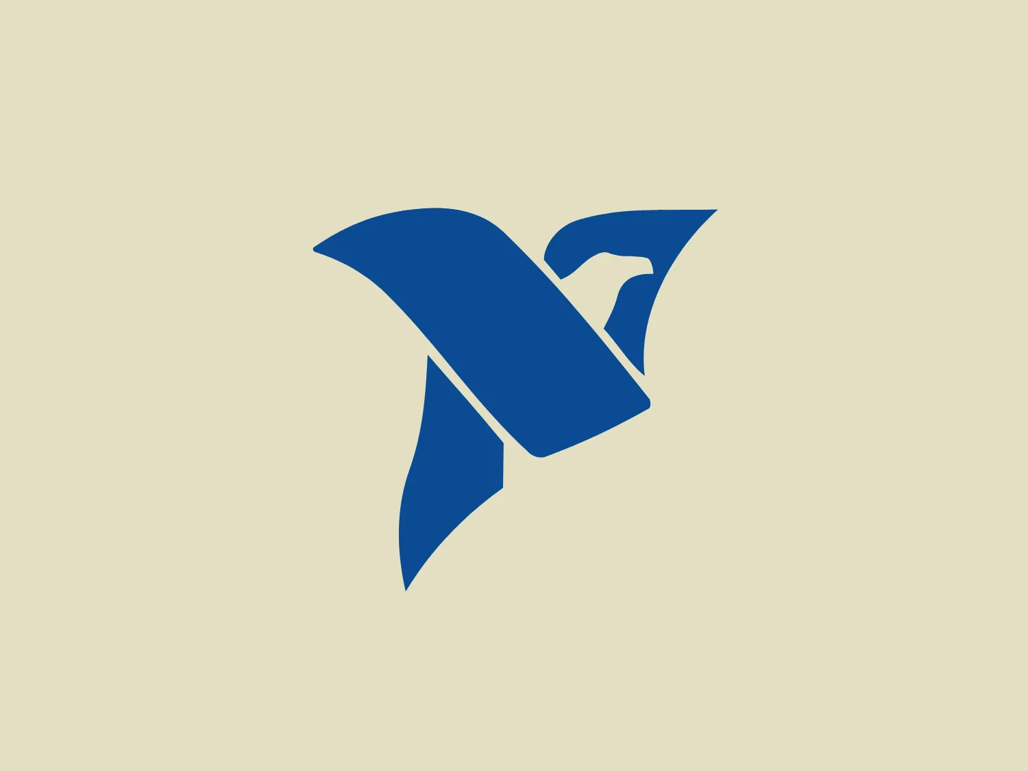 The National Instruments logo features a stylized bird in flight with its wings angled upwards and its body depicted in a dynamic, abstract form. The design aesthetic is modern and minimalistic, using sharp edges and geometric shapes to convey movement and freedom. The only color used is a solid, deep blue, which gives the logo a professional and trustworthy appeal. One of the interesting features is the use of negative space to define the bird's head and beak, enhancing the overall visual impact of the design. The logo has a balanced and forward-looking vibe, which would likely be associated with qualities such as innovation or agility.