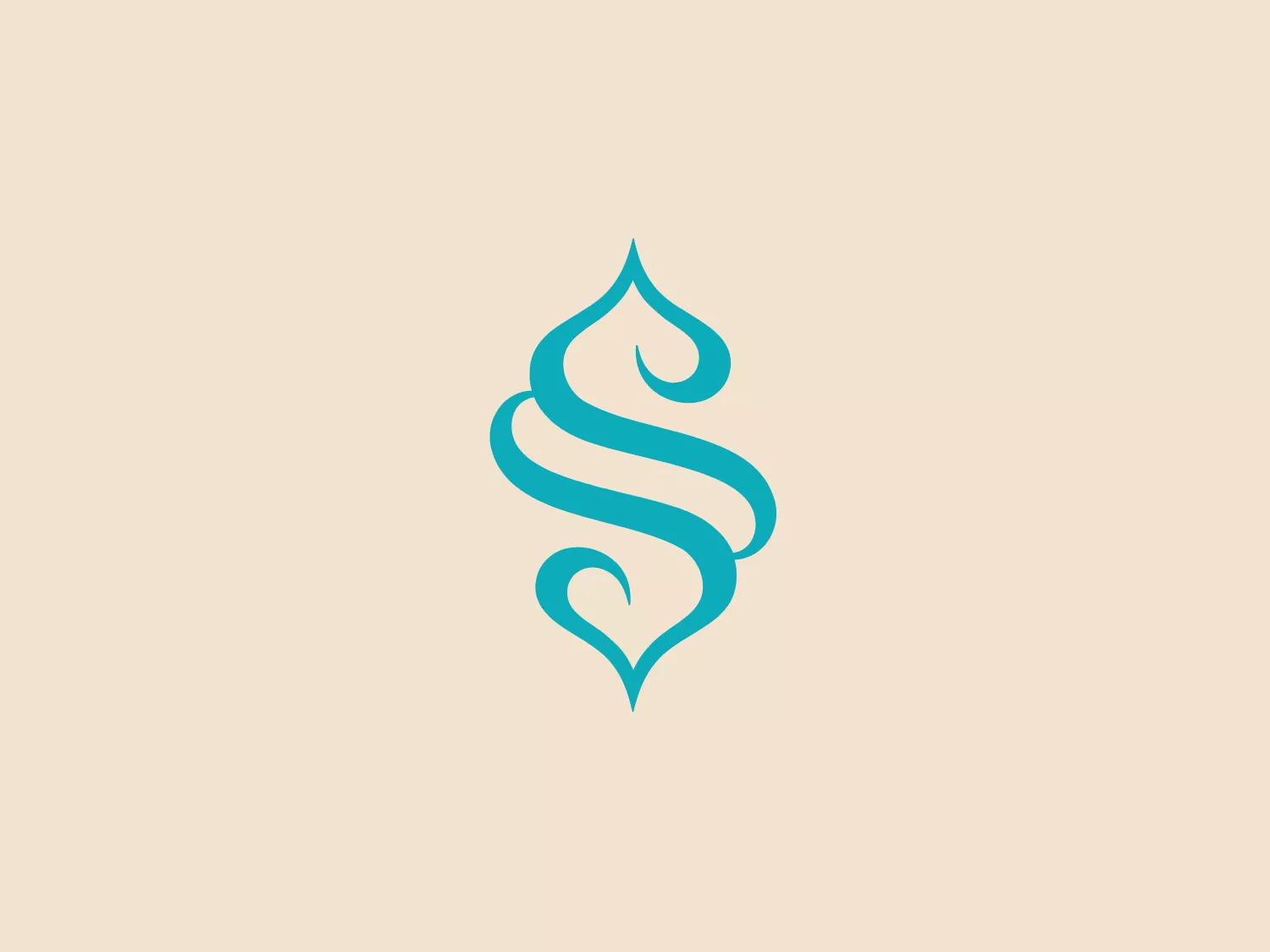 The Semerkand logo presents an abstract design with flowing teal ribbons that twist elegantly into shapes resembling stylized leaves or droplets, conveying a sense of natural fluidity and grace. The aesthetic is modern and organic, suggesting movement and harmony. The sleek lines have a dynamic and soothing effect, and the symmetry adds balance to the overall design.