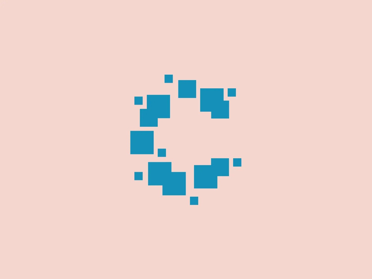 The Cigital logo features a circular arrangement of stylized square and rectangular shapes with various sizes, creating a pattern evocative of a digital or technological motif. The shapes are uniform in color, a bright shade of blue that implies modernity and innovation. They are arranged with a sense of motion or orbit, conveying dynamism and activity. The overall design aesthetic is clean, minimalist, and suggestive of connectivity or network-related themes. The bold and distinct blue color of the logo would stand out well against a complementary background without overpowering it.