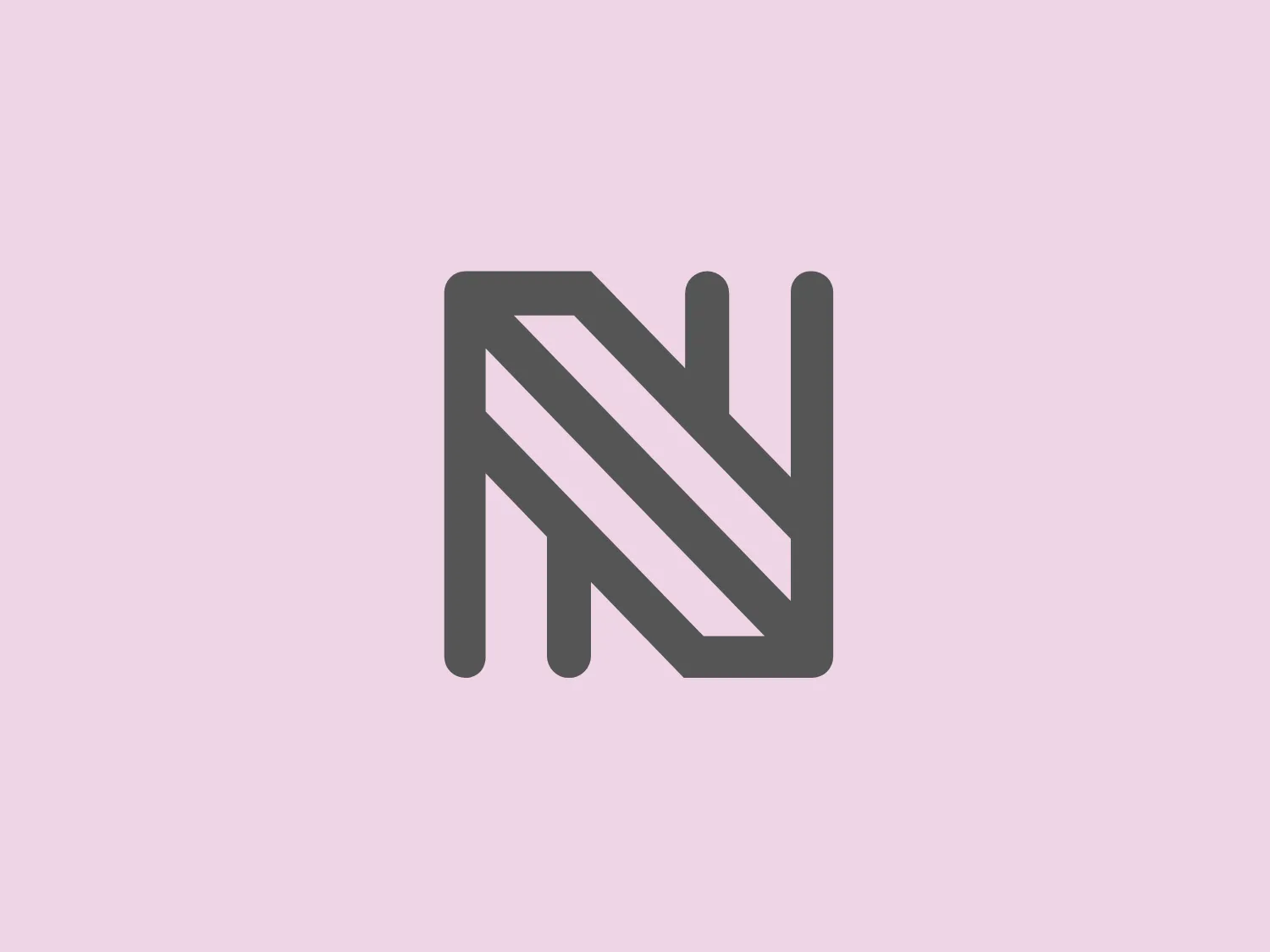 The Nobrak logo presents a stylized, abstract monogram that appears to be a combination of the letters "N" and "Y." The design consists of sharp, angular lines and is comprised of a single, flat teal color, giving it a modern and simplistic aesthetic. The logo is constructed from a series of diagonals that intersect with verticals, creating an interplay of negative and positive space that suggests dynamism and forward motion. There are no embellishments or additional design elements, indicating a preference for minimalism.