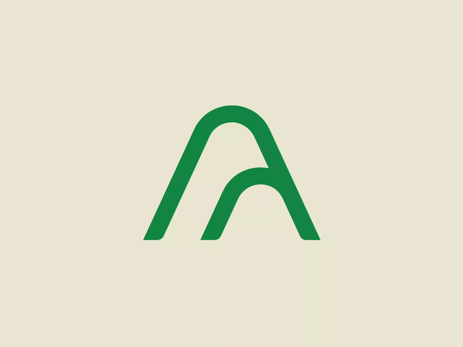 The image depicts a simplified, stylized logo that consists of a green colored letter "A" without the crossbar, creating an arch-like appearance. The color of the "A" is a solid, dark shade of green, suggesting a connection with themes such as growth, stability, or nature. The design is minimalist and modern, with clean lines and no additional embellishments. The letter is bold and easily recognizable, likely intended to stand out and be memorable. Given the simplicity of the logo, a background color that complements without overwhelming would be suitable.