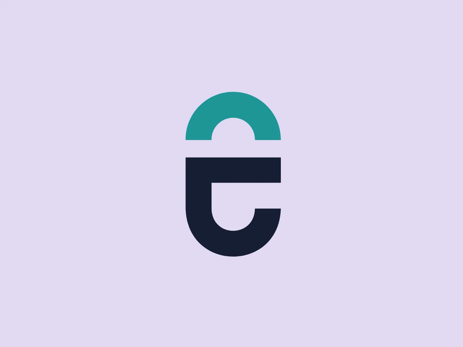 The Faber LLP logo features a modern and minimalist stylized, lowercase letter "e." The design includes a dark navy blue semi-circular element at the top and a larger greenish-cyan crescent shape below, creating a striking color contrast. The sleek and clean design is versatile and scalable, making it ideal for brand identity.