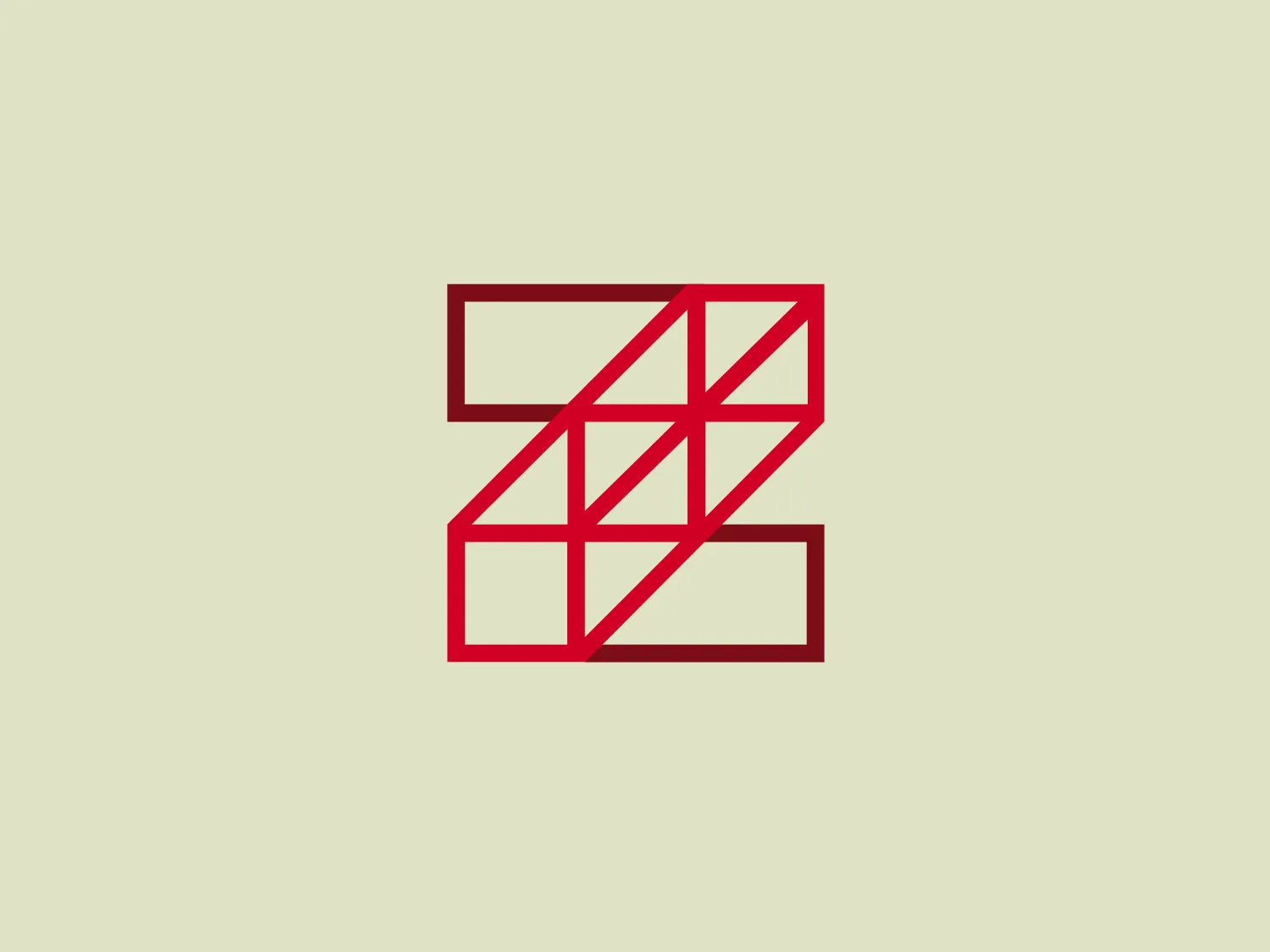 The Z modular logo features a stylized, geometric representation of the letter "Z". It's composed of a series of red lines and shapes that create an interconnected, angular pattern resembling an abstract faceted crystal. The red appears solid and vibrant, likely using a color similar to a scarlet or ruby. The overall design aesthetic is modern and dynamic, exuding a sense of cutting-edge precision and energy. The use of negative white space within and around the logo adds to its high-contrast, eye-catching appeal.