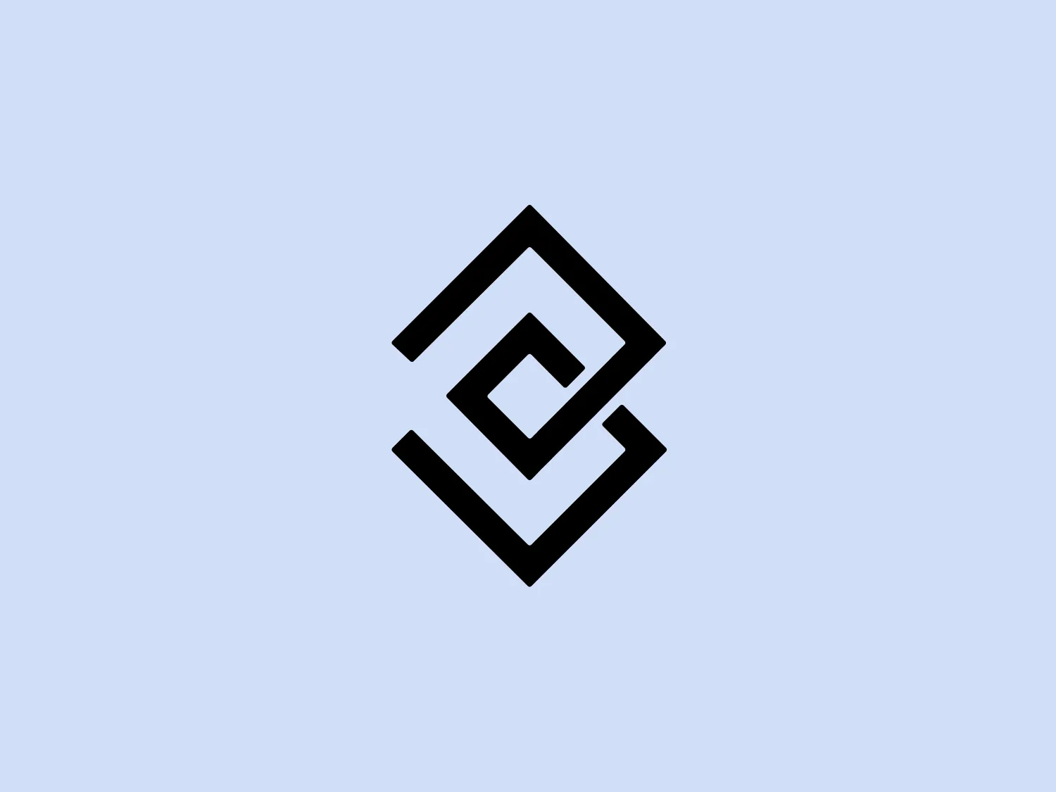 The ThirdLove logo is a bold, geometric design featuring interlocking shapes that resemble a stylized letter 'S' or a twisted chain link. The shapes have sharp angles and are arranged in a three-dimensional manner to suggest depth and movement. It is monochromatic, with the shapes rendered in black on a white background. This dramatic, modern design gives off a professional and dynamic impression, indicating it could be used for a variety of industries, including technology, finance, or creative services. Despite its complexity, the logo has a clean and precise appearance due to the use of negative space and clean lines.