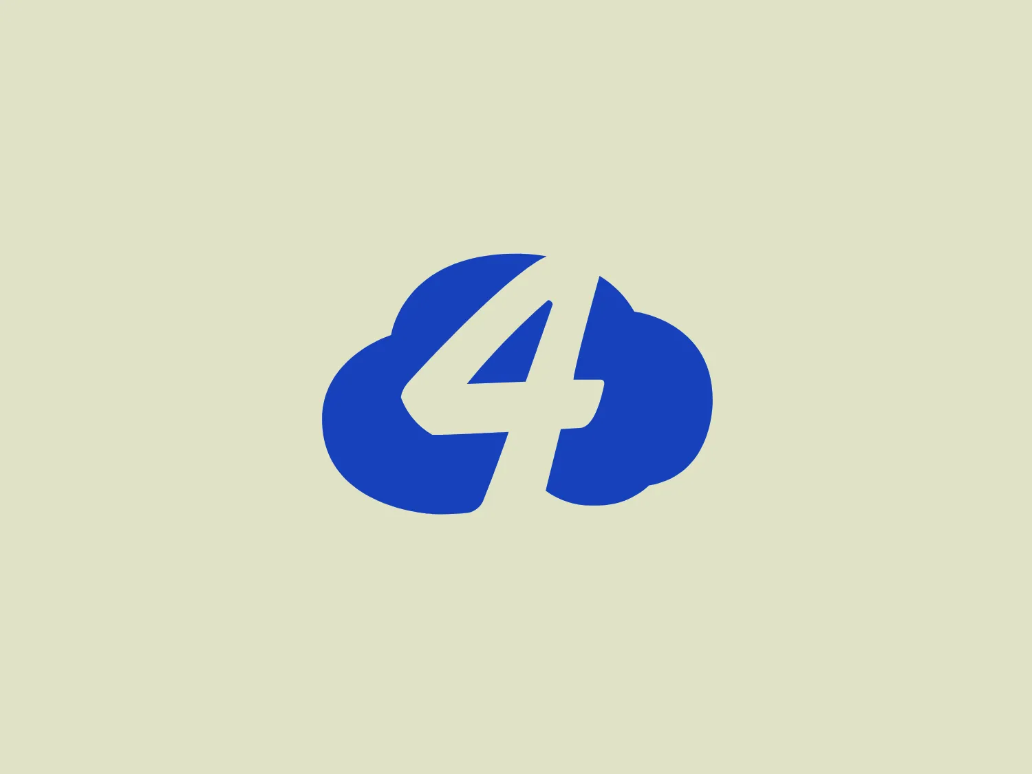 The Cloud Four logo is a minimalist and modern design featuring a vibrant blue stylized cloud with a bold, white number ‘4’ placed in the center. This solid and vivid blue color creates a strong contrast against the white numeral, emphasizing a friendly and accessible vibe. The rounded edges of both the cloud and the number, along with the slightly italicized stance of the number, add a sense of motion and progressiveness to this versatile and simple design.