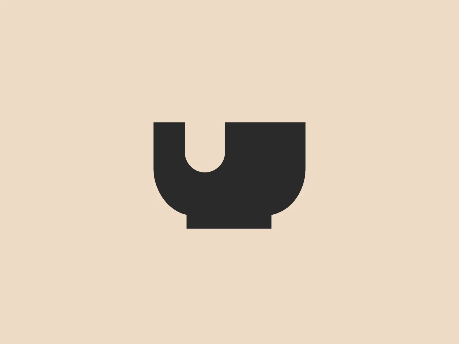 The Umami Shop logo is a simple and modern stylized letter 'U,' constructed with geometric shapes and a flat, solid red fill. The bold and impactful color makes it stand out well against different backgrounds. This minimalist design focuses on clean lines and edges, embodying a contemporary and confident brand identity.