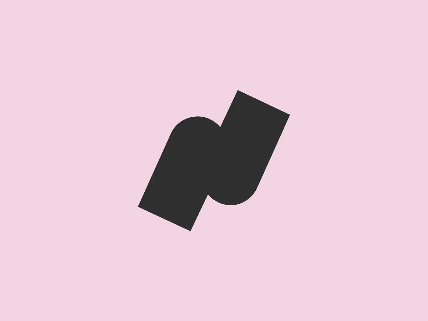 The Namely logo is a stylized, abstract mark composed of a bold geometric shape. It features a deep blue color and consists of two symmetrical curves that are connected in a seamless flow, creating a shape reminiscent of a ribbon or a Möbius strip. The design exudes simplicity and modernity with its clean lines and solid fill, lacking any additional embellishments or text. The logo's dynamic contours give it a sense of movement and continuity, which may imply innovation or connectivity concepts within its intended branding application.