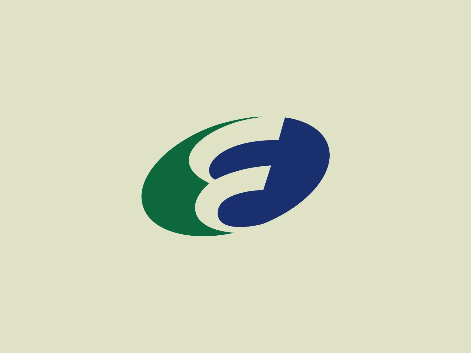 The Ergon Energy logo features a modern and abstract design, with two swooping elements that create a dynamic sense of movement. The shapes somewhat resemble a stylized letter "S" and give the impression of a fluid, almost calligraphic stroke. The color scheme consists of two shades: a deep, rich blue and a vibrant, forest green. These colors are paired against a white background which accents their boldness. The overall aesthetic is clean, professional, and suggests innovation or environmental consciousness.