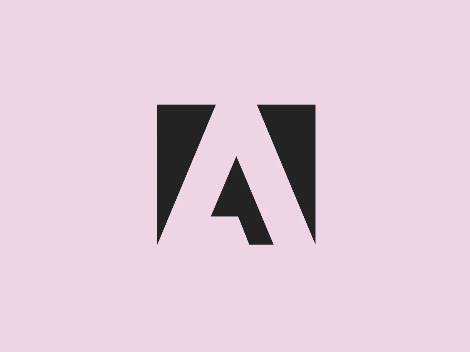 The Adobe logo features a bold, abstract design in a bright red color. The motif appears to be two symmetrical triangles with their bases facing each other, creating a negative space between them that suggests an upward-pointing arrow or the letter "A". The simplicity of the design gives it a modern and dynamic feel, with the use of sharp angles and clean lines contributing to a sense of precision and forward momentum. The color red is often associated with energy, passion, and action, which complements the active visual metaphor of the upward arrow.