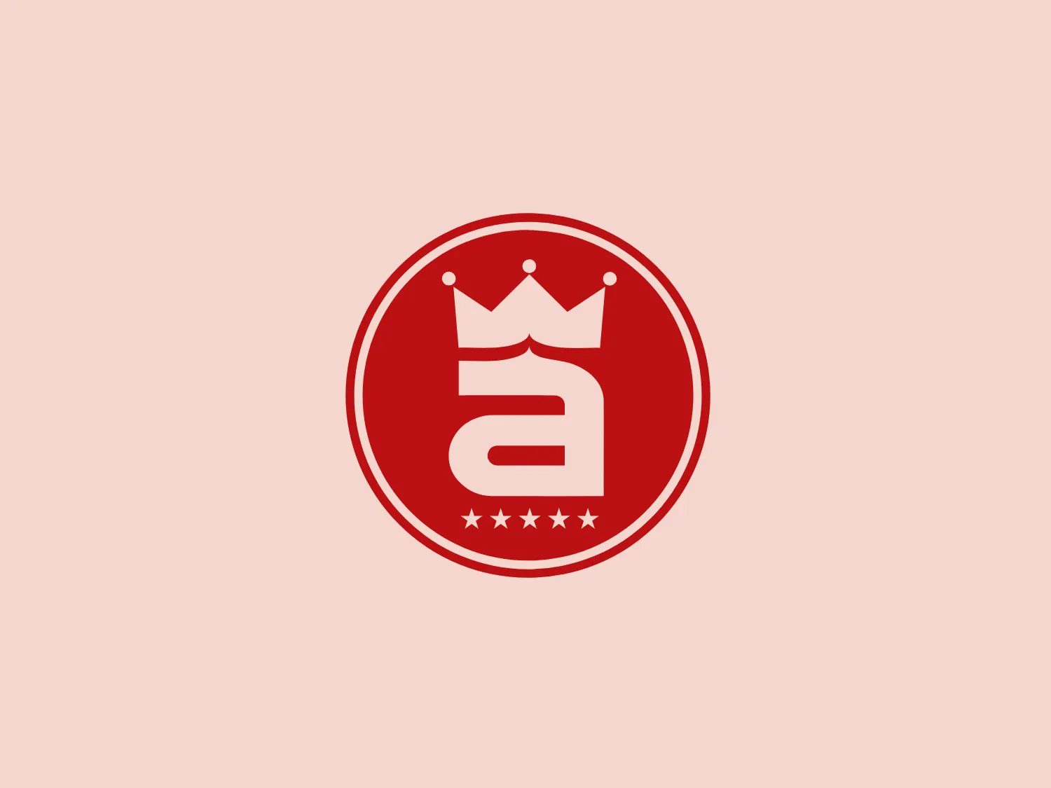 The Archibald Microbrasserie logo features a stylized white letter "a" centered within a circular red background. Above the letter, a minimalist crown motif is depicted, while the base of the circle is adorned with a row of small, perfectly spaced white stars, suggesting a seal or emblem of excellence. The color contrast is stark and bold, with the white elements standing out crisply against the red. The overall design conveys a sense of nobility, authority, and high quality, with clean lines and a modern aesthetic.