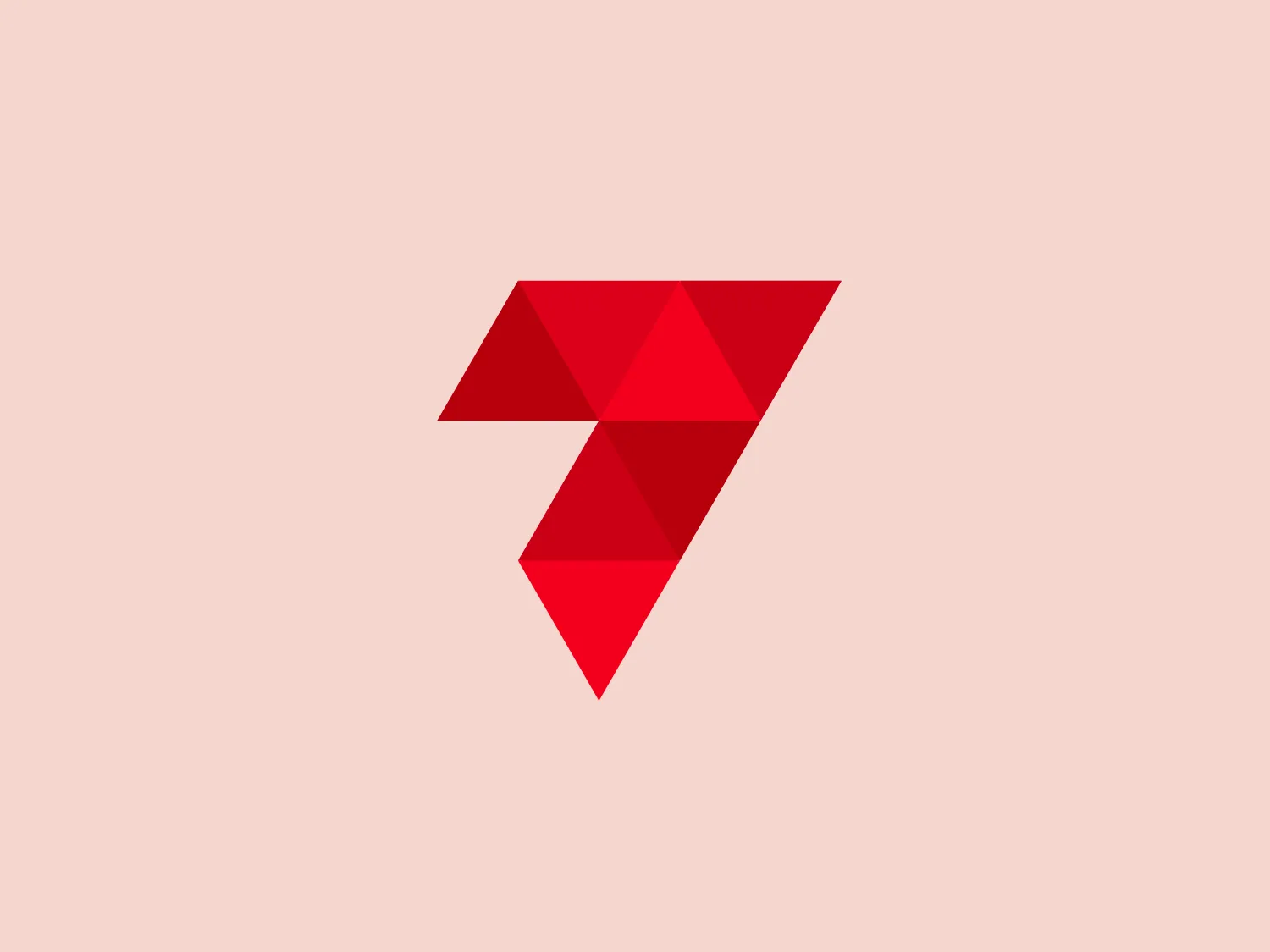 The 7Span logo is a stylized letter "F" created with geometric shapes to give an illusion of depth. It showcases a vibrant shade of red with various tints, giving the logo a faceted, gem-like appearance. The modern and dynamic design utilizes triangles and polygons to reinforce its forward-moving, angular look, suggesting innovation and cutting-edge design.