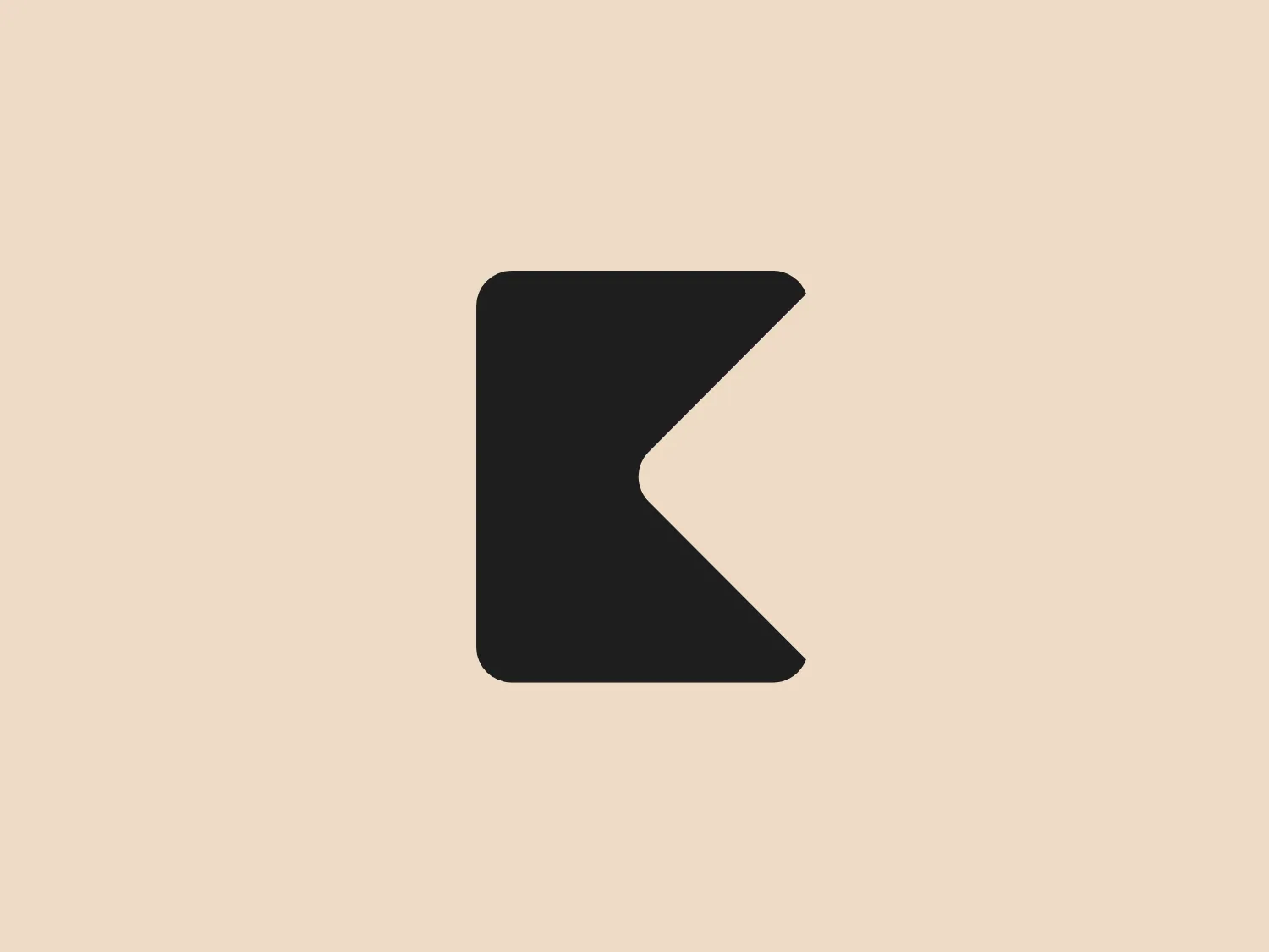 The image showcases Kickback's bold, blue-colored logo with a stylized letter "K." The design is modern and simplistic, with sharp angles and straight lines, creating a dynamic and forward-moving appearance. The minimalist and contemporary aesthetic, combined with the solid blue color, conveys confidence and strength. The slight extension on the right side of the "K" suggests motion or progress.