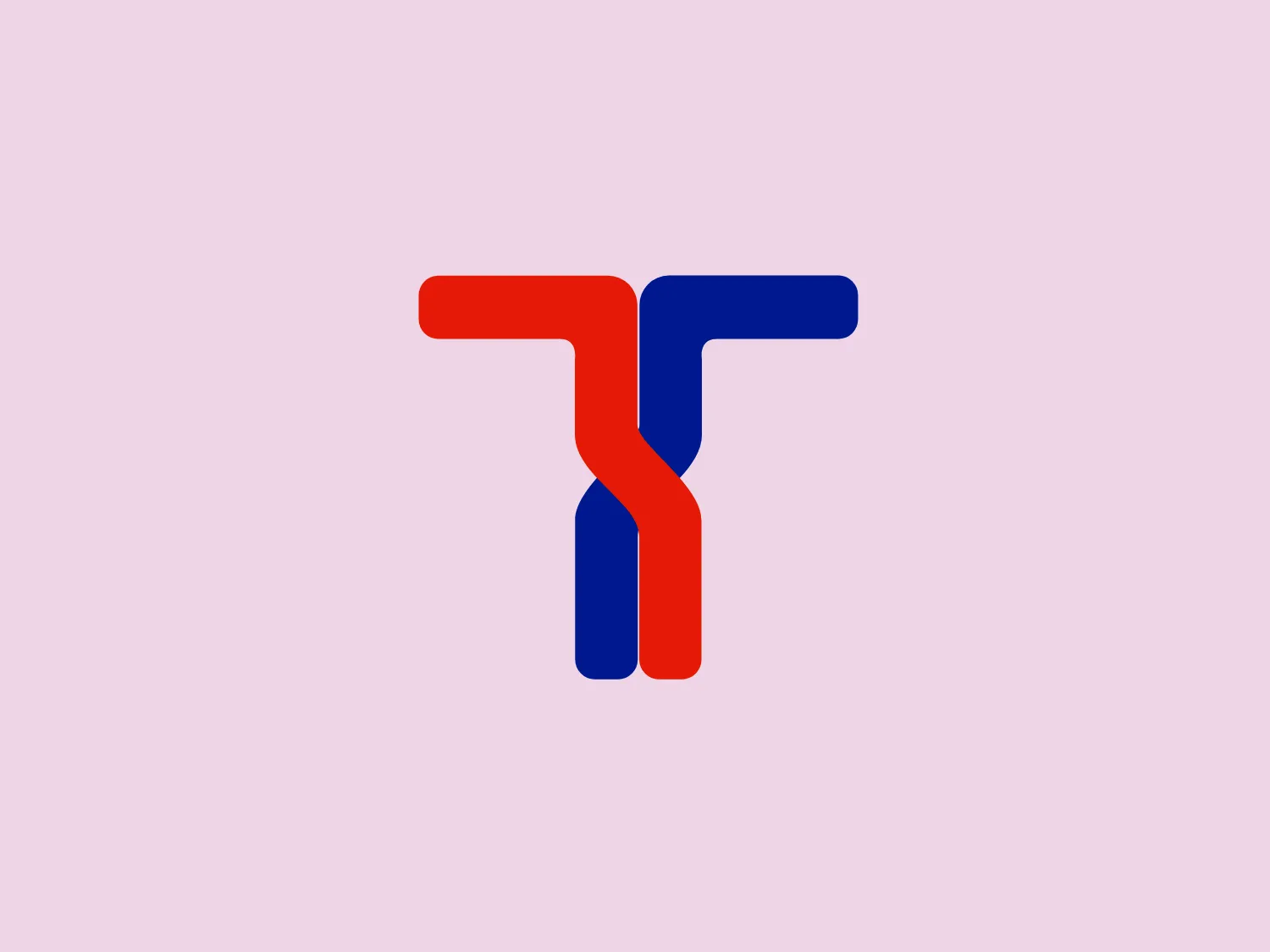 The Teploobmennik logo is a minimalist, abstract design featuring bold, clean lines and sharp angles. It incorporates vibrant red and deep blue colors, with interconnected shapes that convey a modern and dynamic aesthetic. The design is versatile and impactful, suitable for various applications.