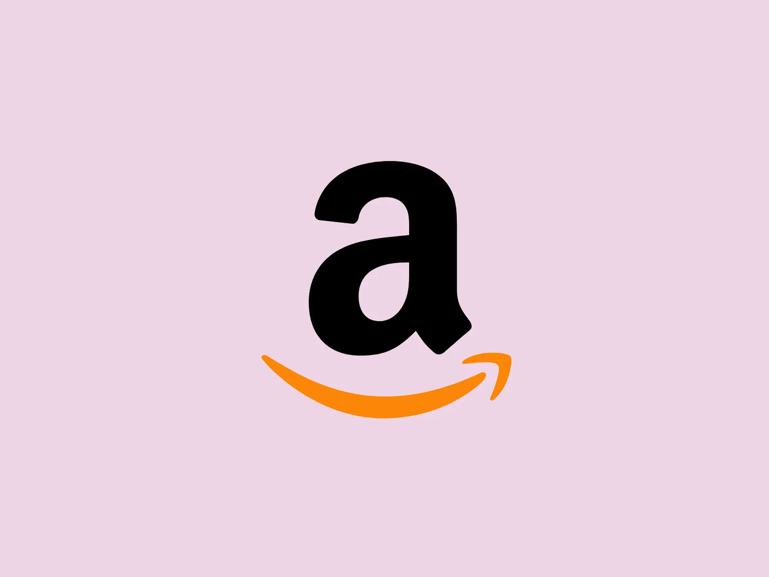 The Amazon logo features a stylized lowercase "a" in bold black with a sweeping, rightward-facing orange arrow that originates from the bottom and curves up to underline the letter, suggesting a smile. The logo has a modern and minimalist design that is also dynamic and friendly due to the arrow's resemblance to a smile. The color contrast between the black letter and the orange arrow adds to the logo's visual impact.