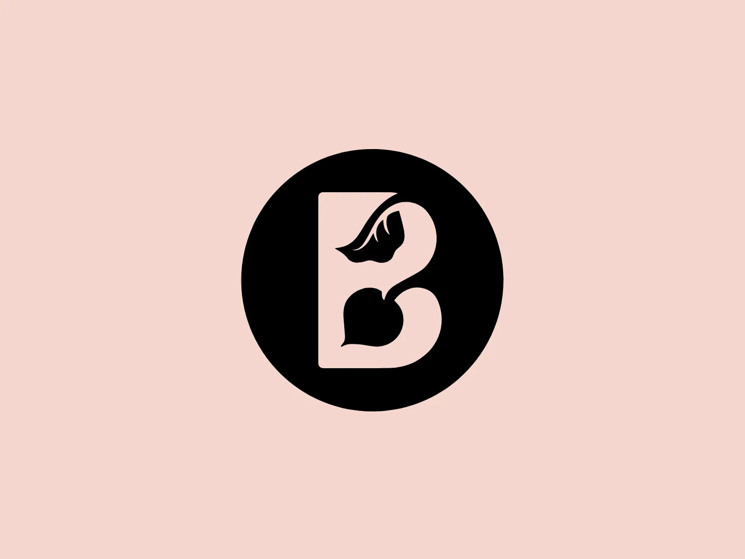 The logo displayed is a black and white design featuring a stylized "B" within a solid black circle for Beet Generation Farm. The "B" is composed of two distinct shapes resembling a heart at the bottom and a flame or artful leaf at the top, creating a dynamic and organic feel to an otherwise simple letterform. The logo combines the simplicity and contrast of monochrome with a touch of nature-inspired elements. The overall design aesthetic is modern, clean, and versatile, with a balance between the geometric circle and the more natural, fluid forms within.