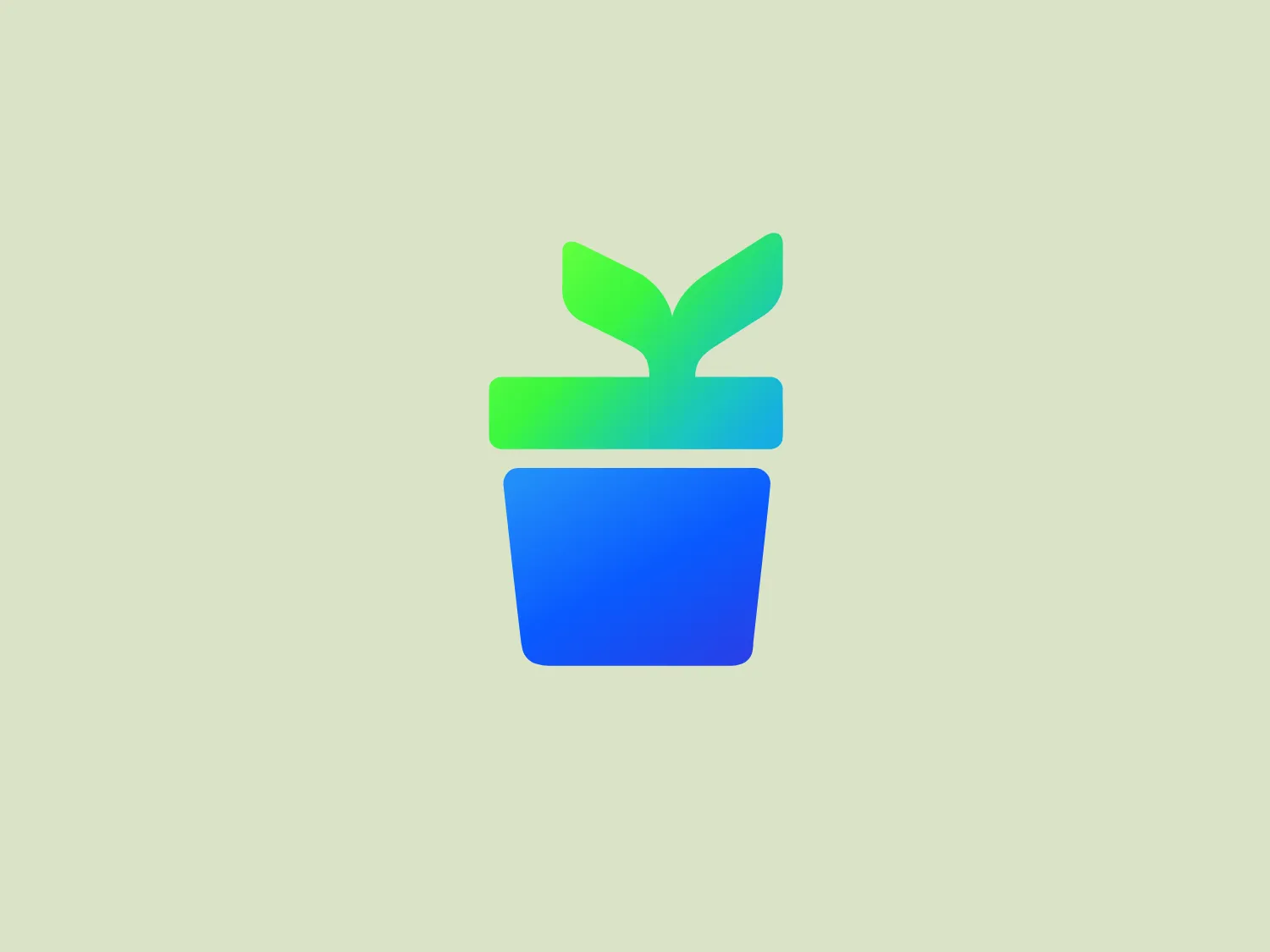 The logo for Kueski Pay is a stylized representation of a potted plant, featuring a two-dimensional, flat design with a modern and minimalist aesthetic. The pot is a vibrant shade of blue, with a simple, rounded rectangular shape, conveying a sense of solidity and stability. Above the pot, two green leaves emerge with a playful, asymmetrical appearance, suggesting growth and vitality. The green leaves have a slight gradient, transitioning from a lighter to a darker green, adding dimension and a subtle sense of movement. The overall design is clean, with a bright and friendly color palette that gives the logo an approachable and eco-friendly vibe.