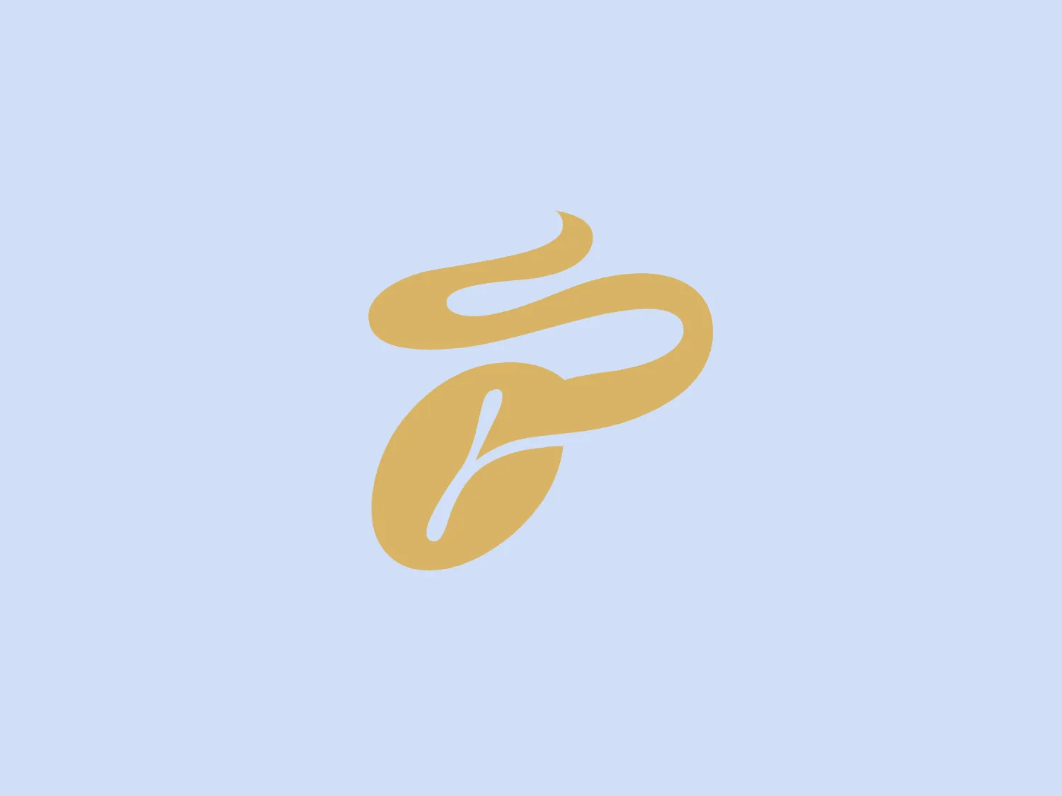 The Tchibo logo is a stylized, abstract design featuring a fluid, ribbon-like shape. With smooth curves that convey an elegant and dynamic feel, the minimalist design is simple yet distinctive, allowing for easy recognition. The soft, muted gold or beige color exudes luxury and sophistication. It is recommended to use a background that provides contrast while maintaining an elegant and clean aesthetic, such as a light, muted blue.