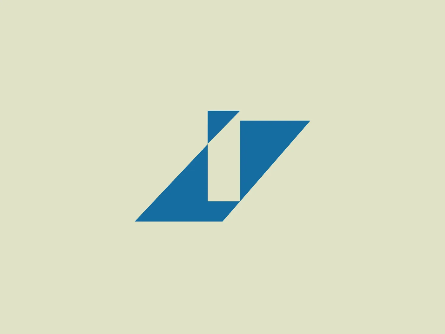 The Interdeco logo showcases a modern, minimalist stylized geometric design consisting of a bold, right-facing arrow shape created by abstractly combining a dark blue chevron and a vertical white element that bifurcates the figure. The design suggests forward motion or advancement with its sharp angles and clean lines, while the contrast between the blue and white creates a striking visual impact, giving the logo a professional and dynamic look. It is a strong, easily recognizable symbol that conveys precision and efficiency.