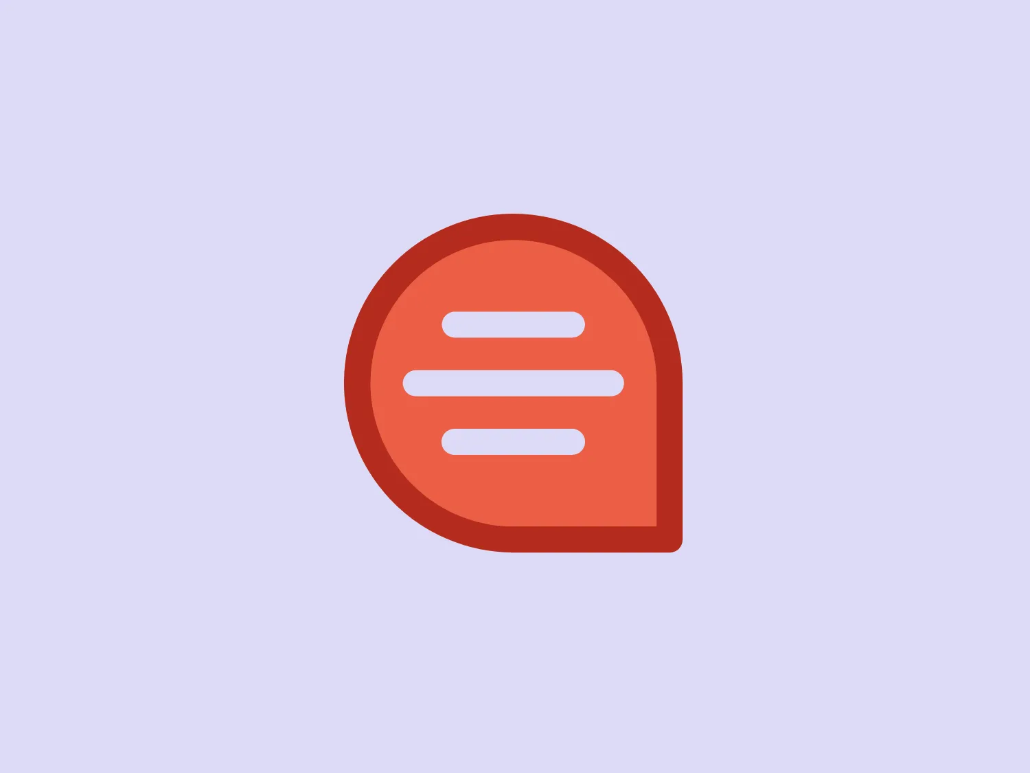 The logo comprises a stylized, semi-circular or dome-like shape in a warm red-orange color, featuring three white, horizontal lines of different lengths centered within it. The lines are spaced evenly apart, evoking a sense of minimalistic modernity or possibly a simplified representation of text, depending on the context of the brand. The overall design aesthetic is clean, simple, and highly scalable, making it suitable for various applications. The simplicity and boldness of the shapes suggest a user-friendly and approachable brand identity.