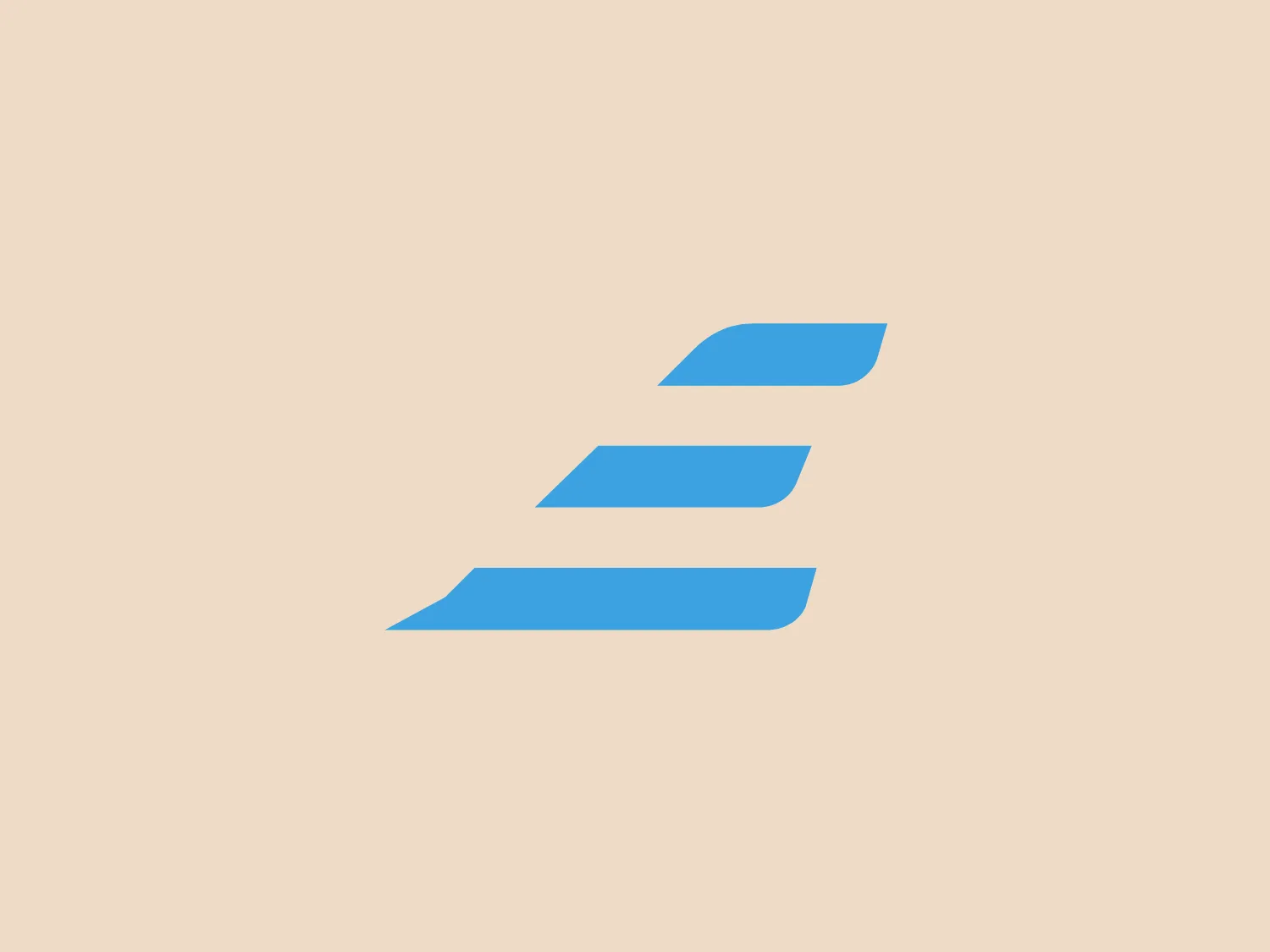 The Emptyleg logo showcases a modern, minimalist design with geometric shapes forming a stylized letter "E". The four separate shapes are evenly spaced, with the bottom shape elongating to the right, creating a sense of forward motion. The monochrome blue color palette features varying tones, accentuating the individual elements of the logo. This clean and contemporary design is suitable for a technology company or a brand associated with innovation and efficiency.