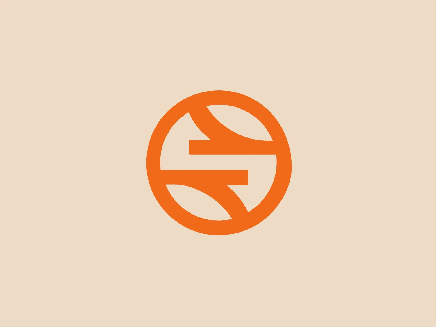The Cagliari Airport logo features a bold, abstract design with geometric shapes creating a continuous, arrow-like figure within a circle. The primary shape resembles a stylized "G" or arrow pointing to the left, promoting a sense of movement or progress. The logo utilizes a bright orange color, providing a sense of energy and vibrancy. The design is modern and minimalistic with a clean, circular boundary encapsulating the dynamic form inside.