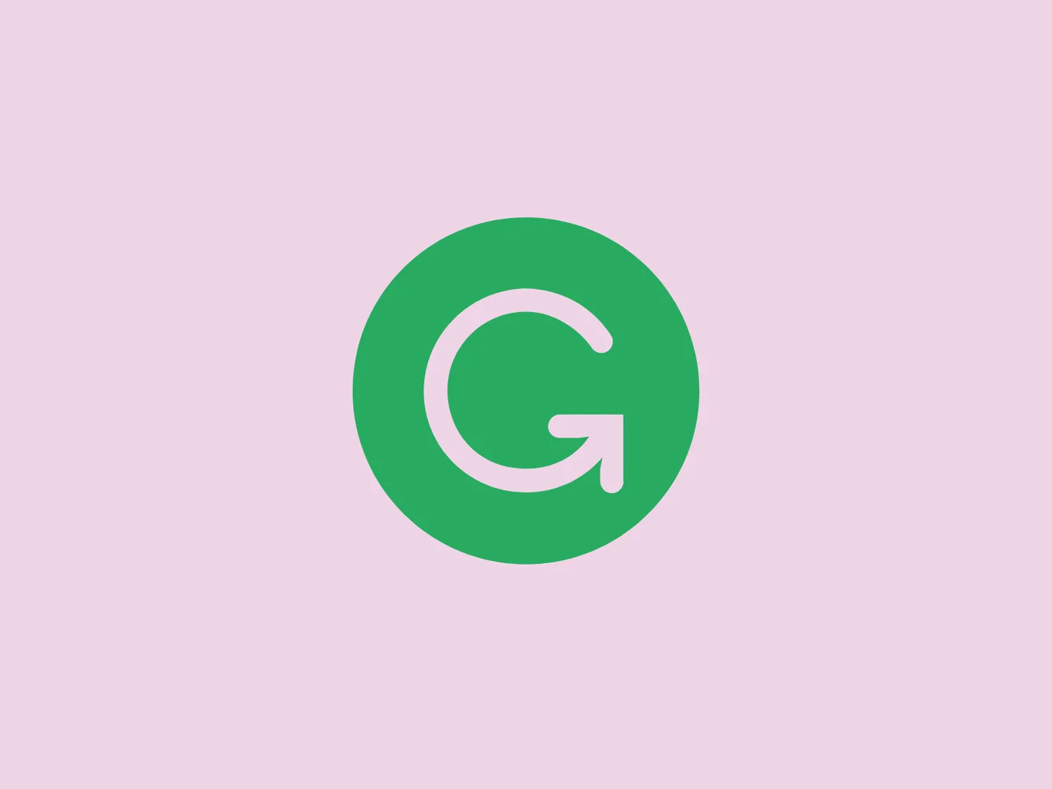 The logo for Grammarly features a stylized white letter 'G,' designed in a modern sans-serif typeface with clean, smooth lines, centrally placed within a solid green circle. This design gives the logo a minimalist and contemporary feel. The negative space within the 'G' forms an arrow pointing to the top left, suggesting movement or direction. The vibrant green color and circular boundary create a bold and complete visual identity.