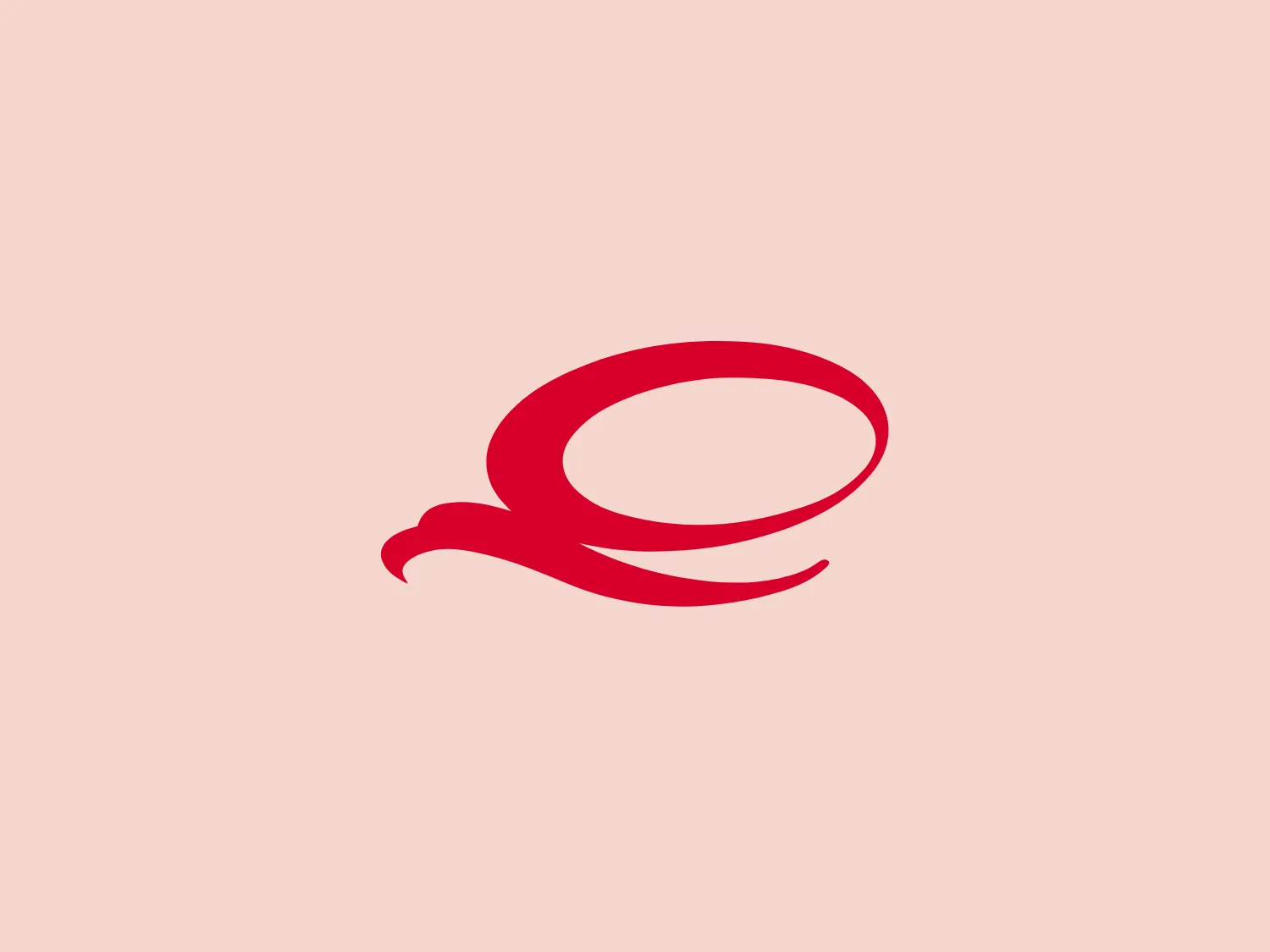The QTS logo in the image showcases a stylized red bird in flight, creating a seamless, flowing curve that embodies movement and grace. The simplicity of the minimal lines gives it a modern elegance, with the bold, saturated red color exuding vibrancy and energy. The logo does not contain any additional details or text, allowing the bird's silhouette to communicate the brand's identity.