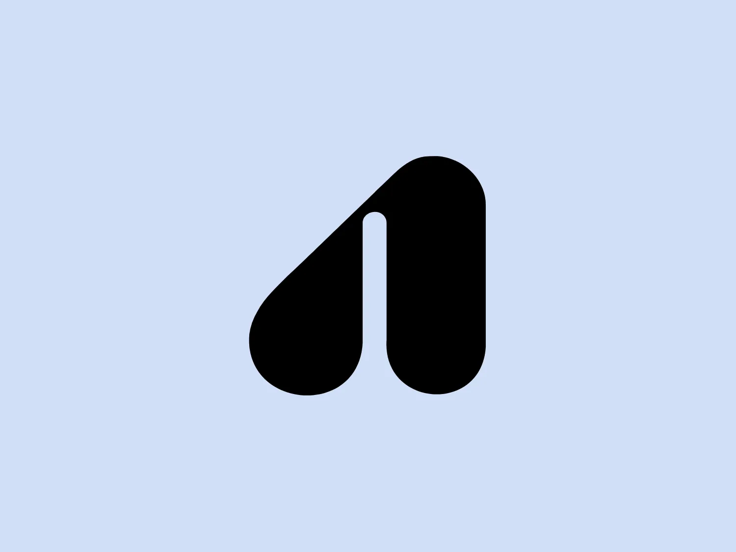 The Arvin Industries logo is a stylized letter form that is abstract and modern, consisting of a black, smooth, and continuous shape resembling a combination of the letters 'n' and 'h' or an abstract representation of a standing figure with a flowing motion. The bold and minimalist design exudes a contemporary appearance. The curvilinear form suggests fluidity and movement, while the use of negative space adds visual interest.