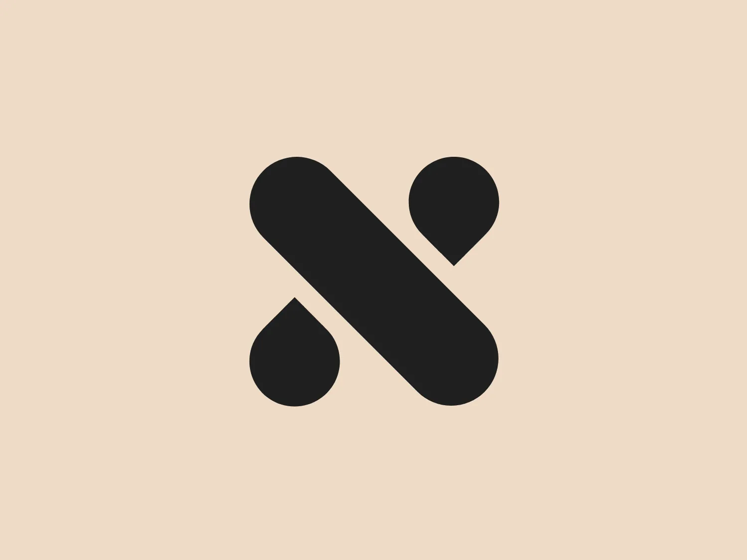 The Xinja logo is showcased in a bold, magenta-toned pink color with a modern and dynamic design. It consists of an abstract mark formed by a combination of geometric shapes: an elongated, rounded rectangle, diagonally bisected, paired with two droplet-like shapes that create a sense of motion or transformation. The overall aesthetic is minimalist and contemporary, with a sense of fluidity and innovation. The design is simplistic, relying on the impactful use of color and form rather than intricate detail, making it versatile and easily recognizable.