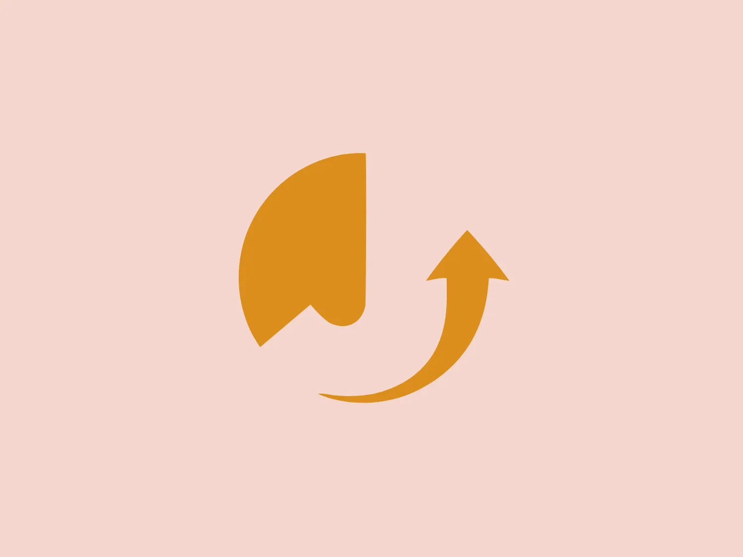 The Jumpstart logo showcases a simple, flat design with a bold, solid orange leaf or flame shape on the left, and an upward-curving arrow originating from the bottom right of the leaf-flame. The arrow, thinner than the main shape, shares the same orange hue. This design signifies growth, energy, and dynamism, with a modern, clean aesthetic that conveys forward movement and transformation. The minimal use of color and shapes gives it a versatile and contemporary feel.