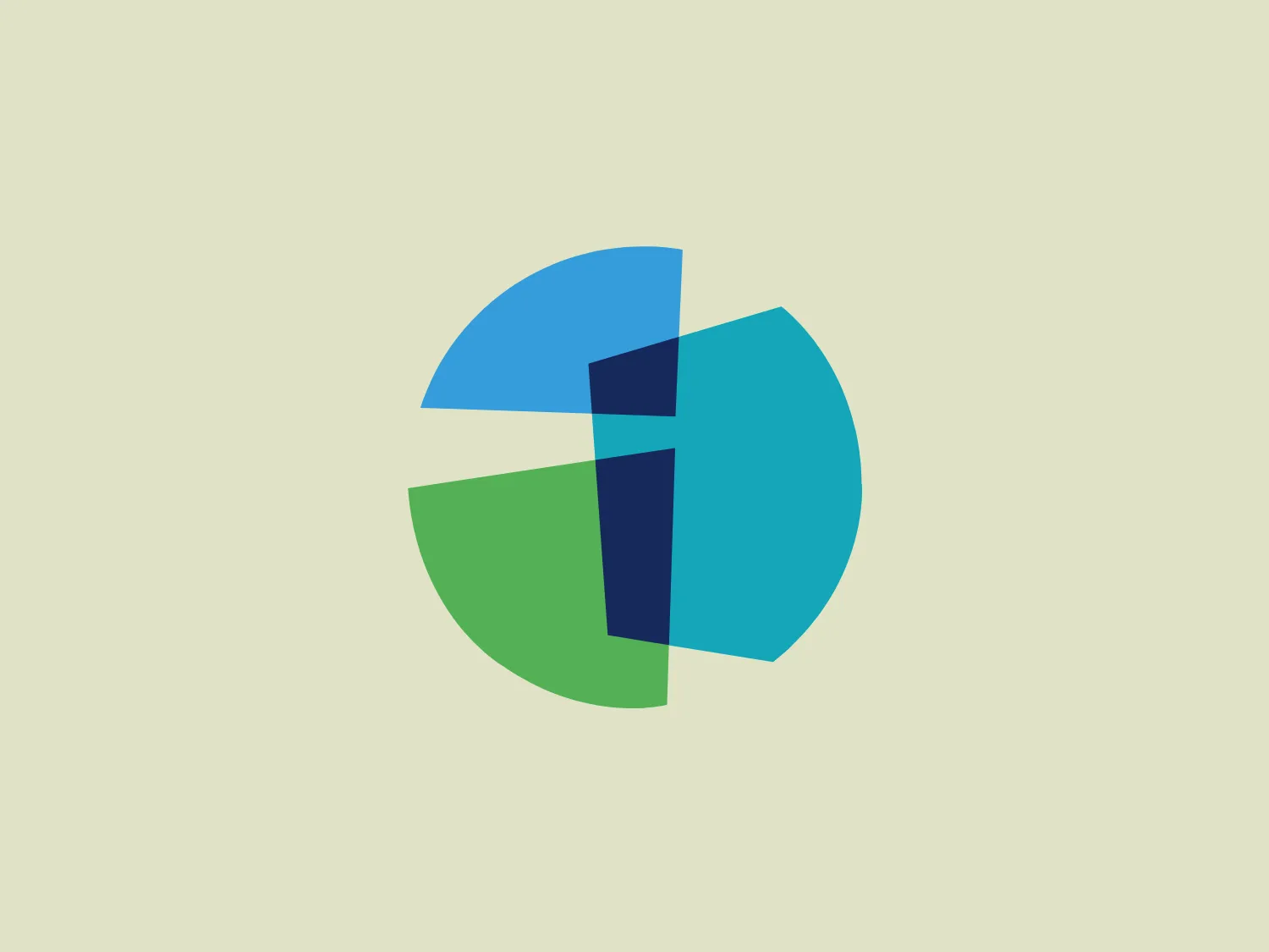 The Intelsat logo showcases a contemporary, circular design with overlapping geometric shapes. Dominated by three distinct, solid-colored shapes in blue, teal, and green, the logo exudes a sense of movement and evolution. Its cool and organic color palette evokes a connection to nature, growth, and sustainability.