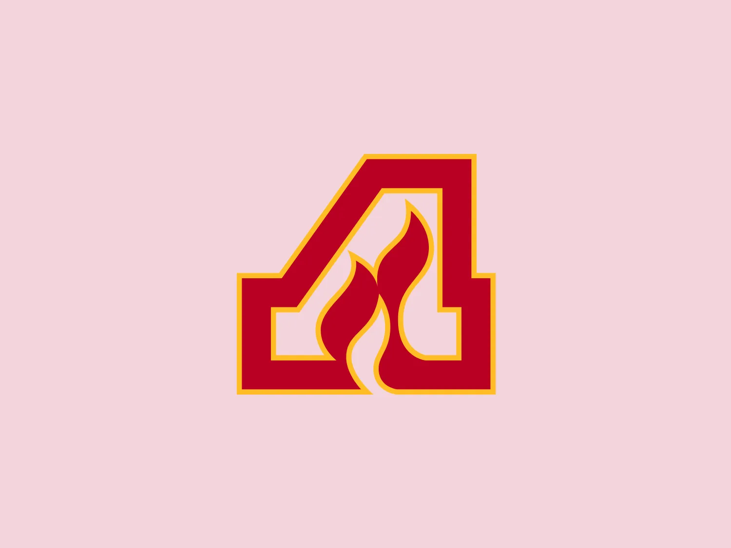 The Atlanta Flames logo features a bold, stylized uppercase letter 'A' with distinctive flame-like elements inside, creating a sense of energy and dynamism. The main colors are a vibrant red for the outline and the stylized 'A', with a warm golden yellow filling the inner flame shapes, which adds contrast and visibility. The design is simplistic yet impactful, with a modern and potentially sports- or technology-oriented aesthetic. The use of sharp angles and smooth curves creates a sense of balance and forward motion.