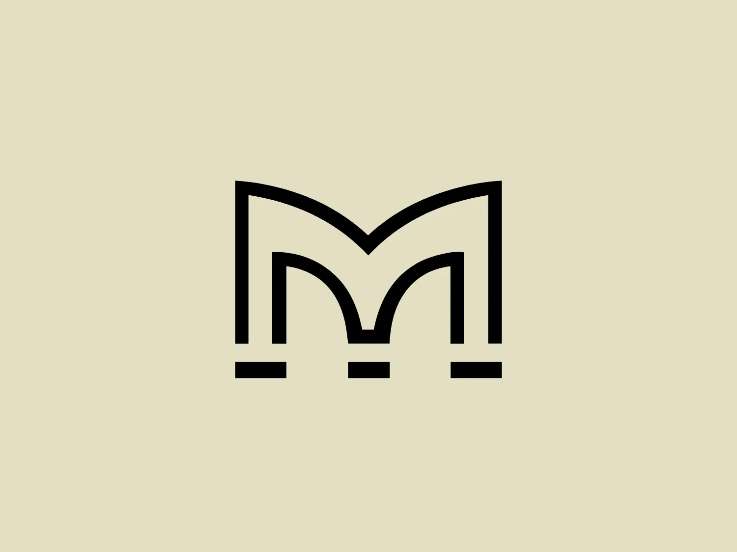 The Martin Audio logo features bold, black lines forming a stylized letter "M". The design is sleek and modern, emphasizing sharp angles and clean geometry. The "M" features a symmetrical design with vertical lines supporting the structure at the base and creating a stable, grounded appearance. The overall aesthetic is minimalist and would suit a variety of professional contexts due to its simplicity and strength.