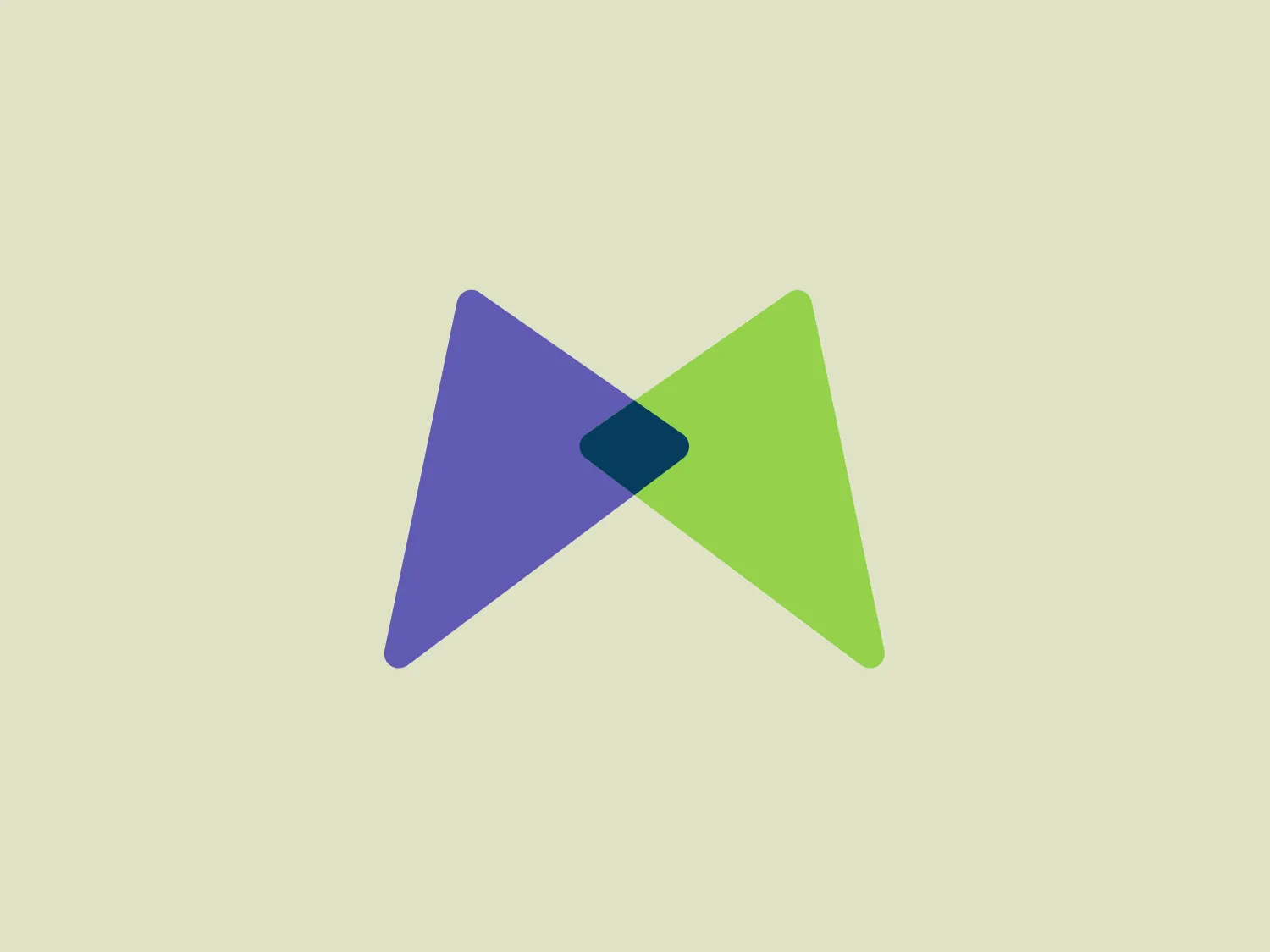 The Moni logo features a stylized geometric shape resembling a pair of back-to-back triangles with a shared edge. The left triangle showcases a purple gradient, transitioning from a darker shade at the top to a lighter tone at the base. The right triangle exhibits a vibrant green gradient, with a navy blue accent at the central meeting point. The design exudes a modern and dynamic feel, suggesting movement and innovation, with cool-toned gradients for a fresh and contemporary vibe.