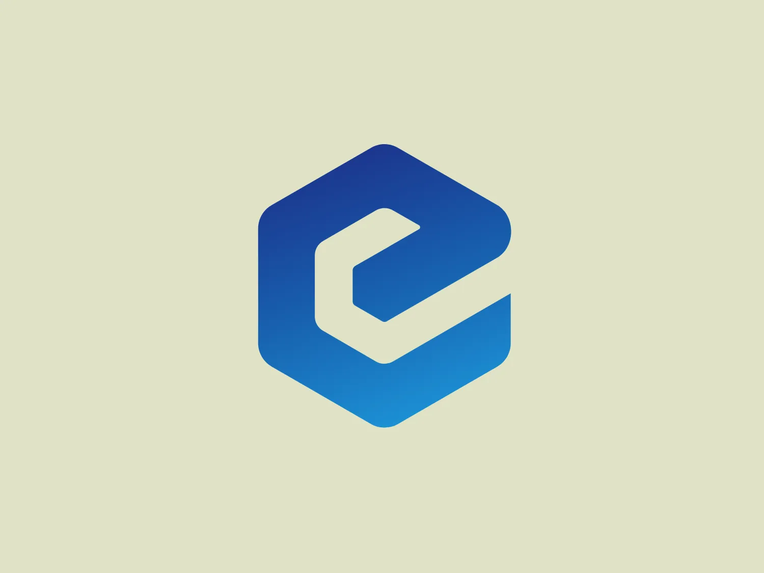 The eCash logo is a contemporary and sleek design showcasing a stylized letter "E" in white, enclosed within a hexagonal shape. The "E" is formed with angular lines creating a 3D effect, while the negative space adds dynamism. The color scheme encompasses a gradient of blue, from a rich vivid blue at the top left to a lighter shade at the bottom right, evoking depth and professionalism. The choice of blue communicates trust, reliability, and technology.