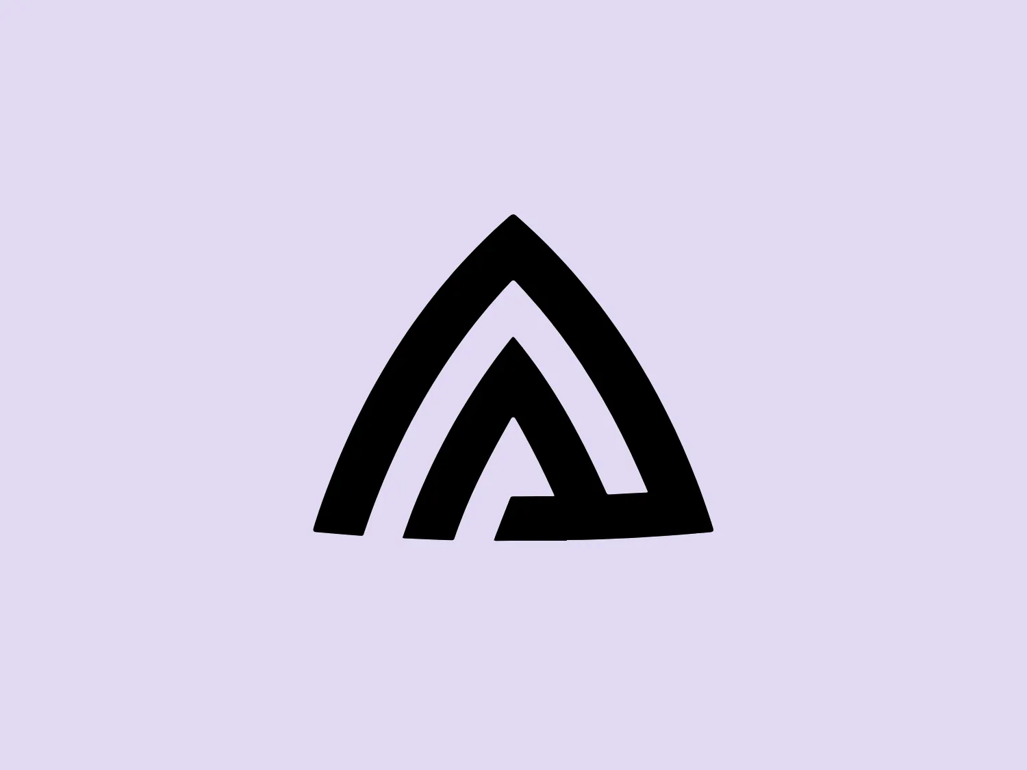 The logo presented for Aclima is a stylized letter "A" composed of three bold, black strokes forming a triangular shape without the base. The silhouette resembles a tent or a peak, giving a sense of stability and upward momentum. The design is minimalist, using only black and white for high contrast, and employs sharp angles to create a modern and professional appearance. Its simplicity ensures it is easily scalable and effective across various mediums.
