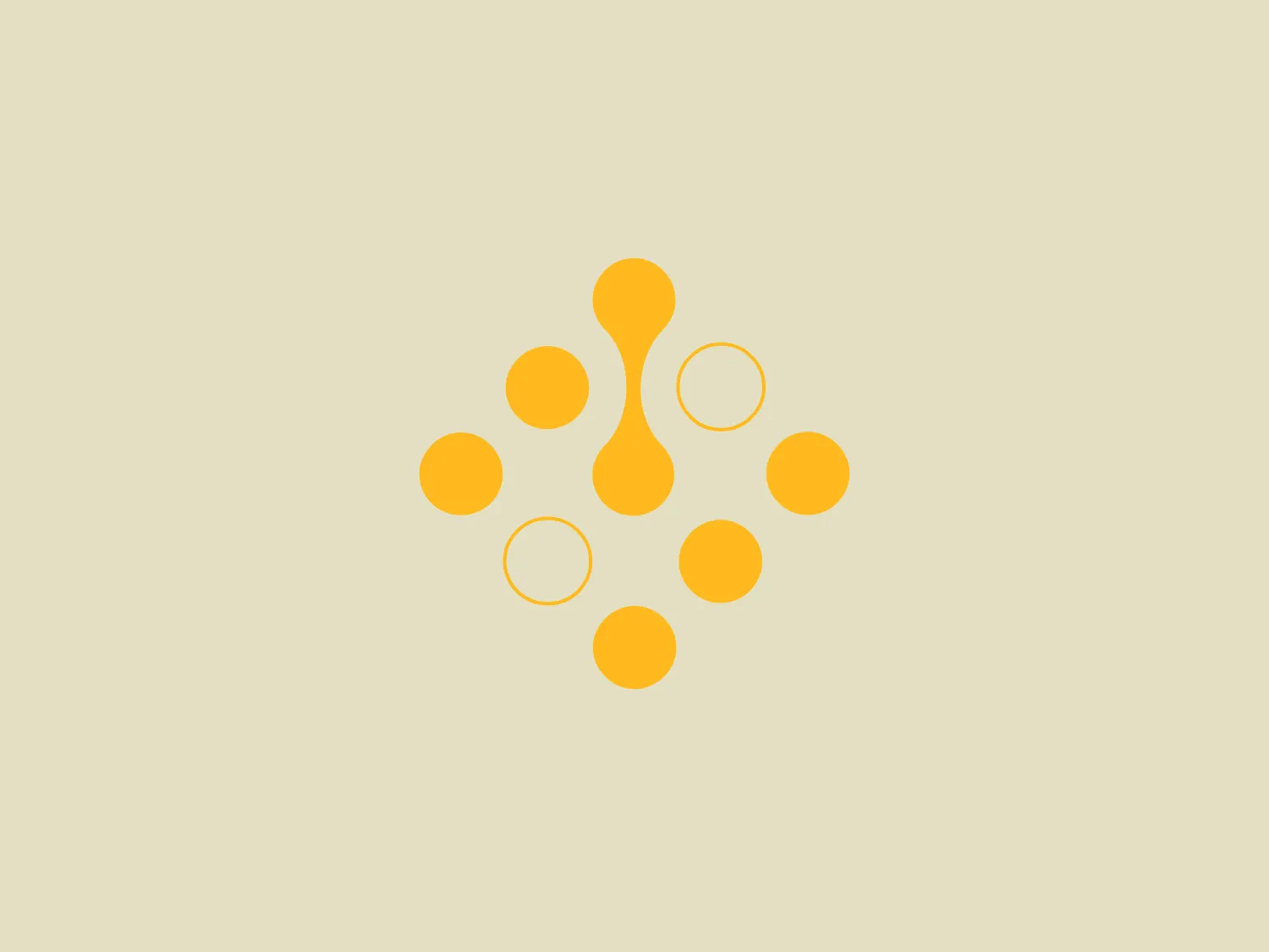 The Zumio logo showcases a constellation of abstract shapes in a vibrant yellow hue. At its core is a distinctive, organic shape reminiscent of an hourglass or figure-eight, representing connectivity and flow. This central icon is surrounded by six smaller circles of different sizes, three solid-filled and three outlined, creating a harmonious and diverse design. With a modern, dynamic aesthetic, the logo exudes a playful yet professional energy, making it approachable and innovative. The clean lines and minimalistic approach accentuate the logo's forward-thinking ethos.