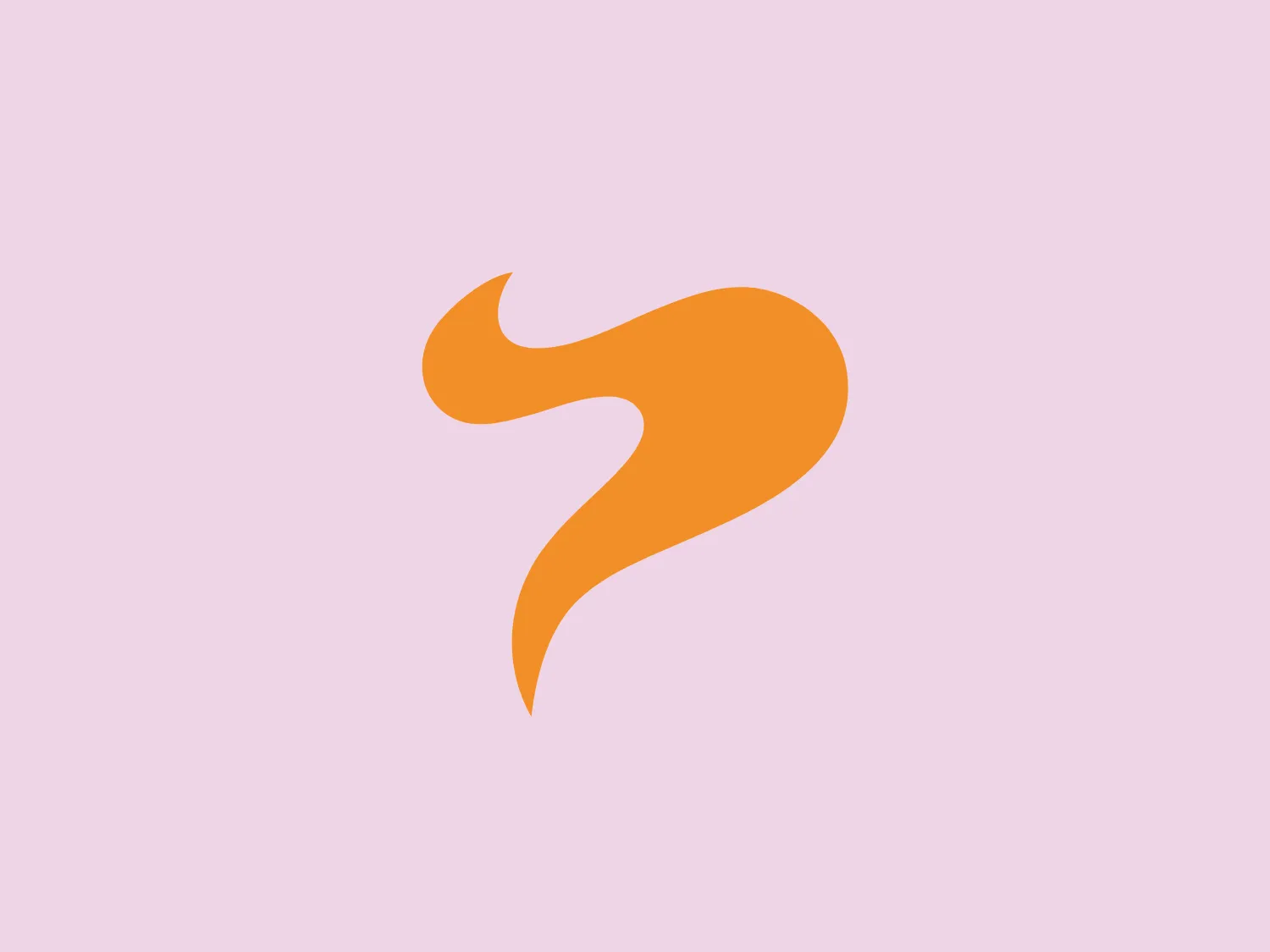 The Genie Solutions logo is a minimalist, fluid form, resembling an abstract flame or a stylized letter "S." Its color is a bold, flat orange, without gradients or shading. The design is smooth and curvaceous, with a sense of motion and vitality. Its simple yet dynamic structure would be well suited for contemporary or creative brands. The absence of additional elements or text allows for the shape to stand out and convey energy.