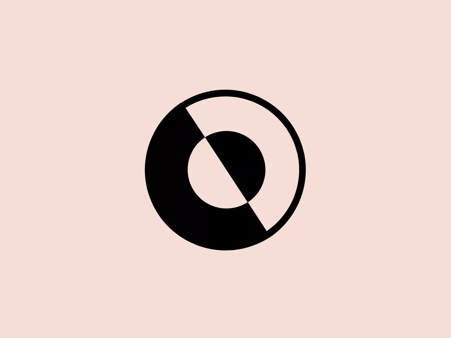 The ROKiT logo is a minimalist and modern design consisting of a geometric shape that resembles a stylized letter "O." It features a clean division with one half filled in solid black and the other half left white, creating a stark contrast. Inside the circle is a diagonal line that dissects the shape, giving it the appearance of a visual play between a crescent shape on the left and a dark circle eclipsing a bright background on the right. The aesthetic is bold and the use of negative space is effective in portraying a sense of balance and duality.