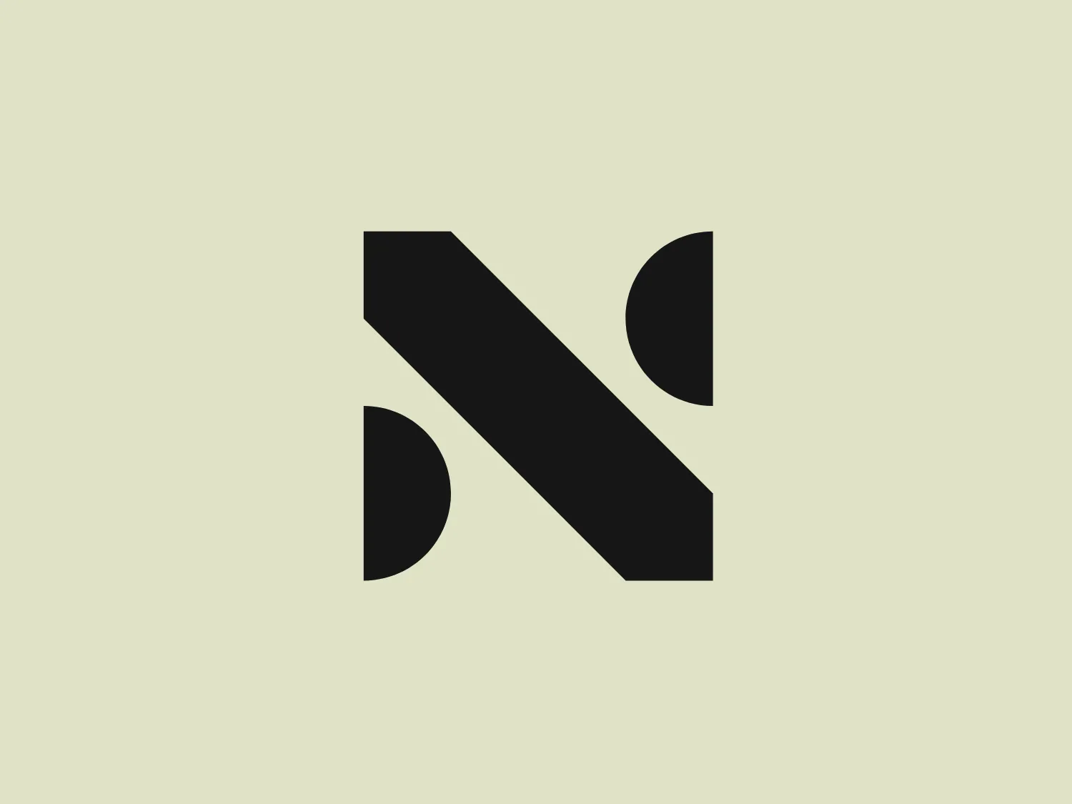 The logo for Executive Nexus showcases an abstract geometric design in a dark teal or forest green color. The main shape resembles a stylized letter 'N' with its right-hand side extended downward into a point. Adjacent to this main form are two crescent-like shapes that seem to have been sliced from the 'N', suggesting cutouts or negative space. These crescents are mirrored on either side of the main shape, enhancing the symmetry and balance. The overall design aesthetic is modern, minimalist, and sophisticated.