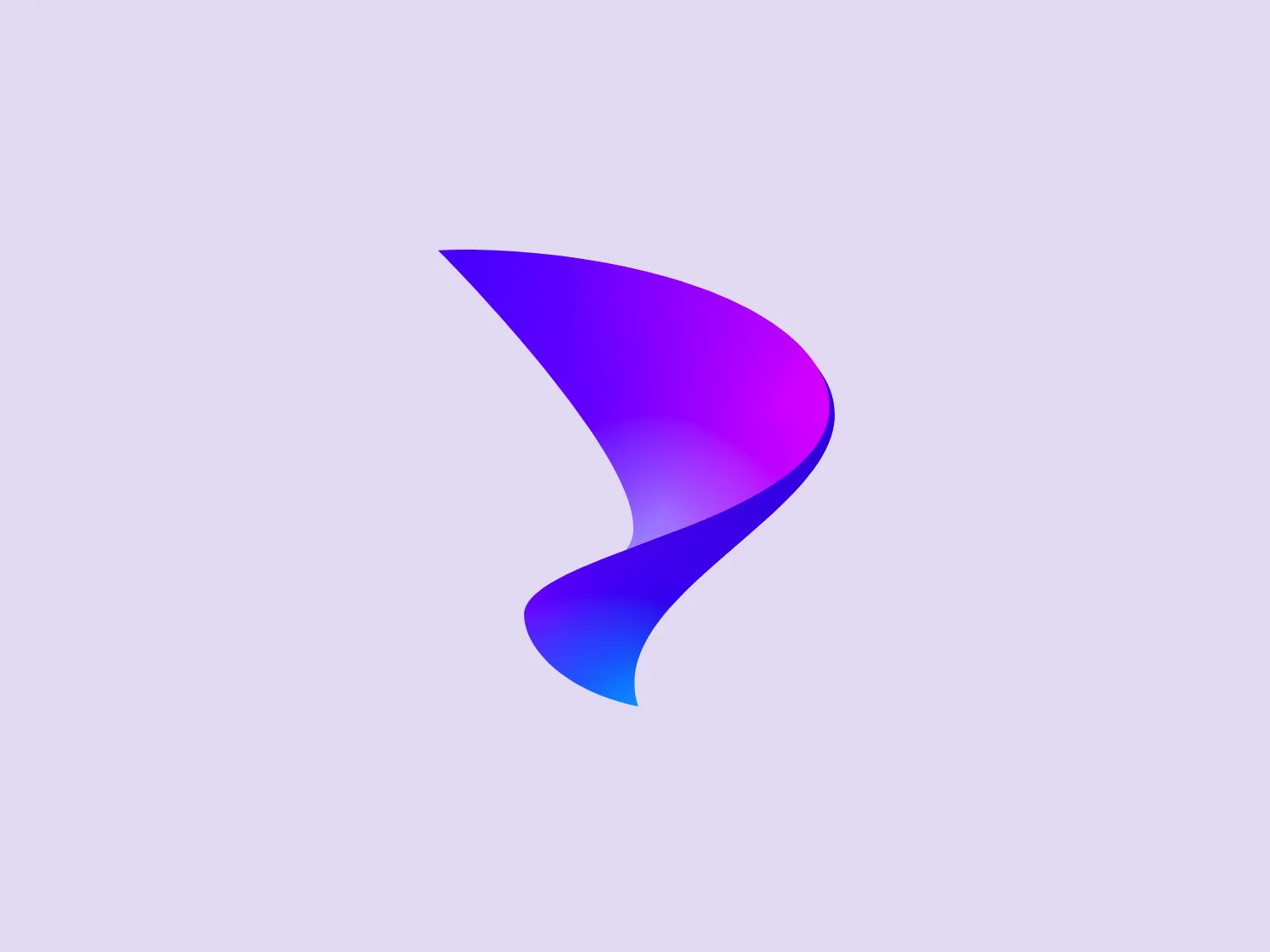 The Danaher logo portrays a modern and abstract design with a smooth, curved shape that suggests dynamic and fluid motion. It features a color gradient transitioning from deep, saturated purple to vibrant blue, creating depth and dimensionality. The lack of hard edges or text gives it a clean and minimalist aesthetic. The logo's design could represent various concepts such as change, progression, innovation, or speed.