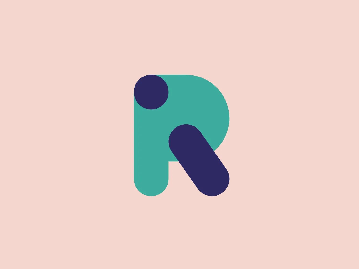 The Riot Chat logo depicts an abstract, modern design featuring a rounded teal shape resembling a lowercase 'a', complemented by a navy blue elliptical dot serving as an accent element within the 'a' space. The color contrast between the teal and navy is striking yet complementary, appealing to contemporary or tech-oriented audiences.