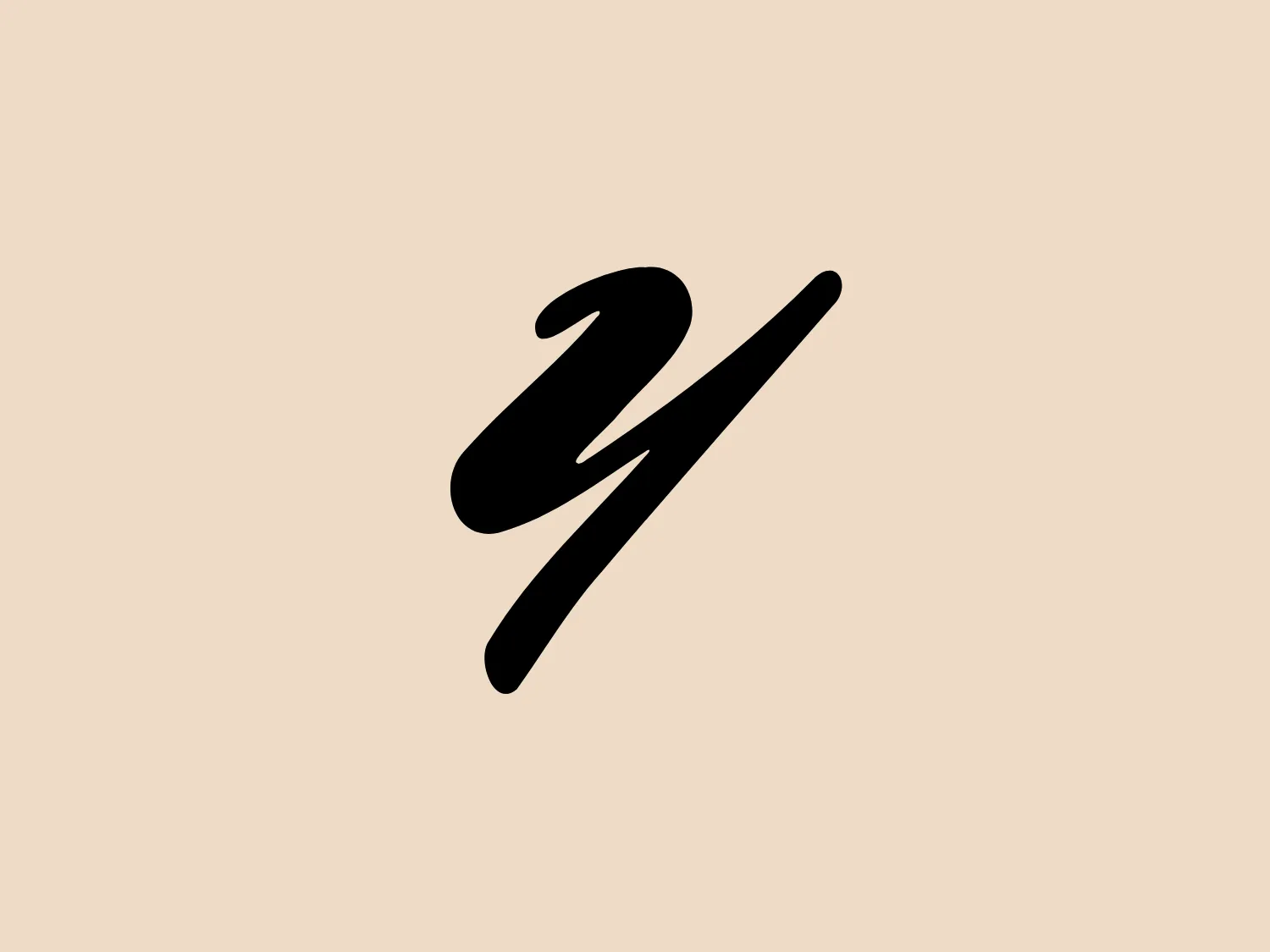 The Yaers Fashion TV logo features a minimalist design with a stylized, flowing character that appears to be a combination or abstraction of letters or a symbol. Its lines are smooth and thick with varied widths, conveying a sense of movement and modernity. The overall aesthetic is sleek and contemporary, easy to recognize and likely to be memorable. The color of the logo is a solid black which stands out with its bold simplicity.