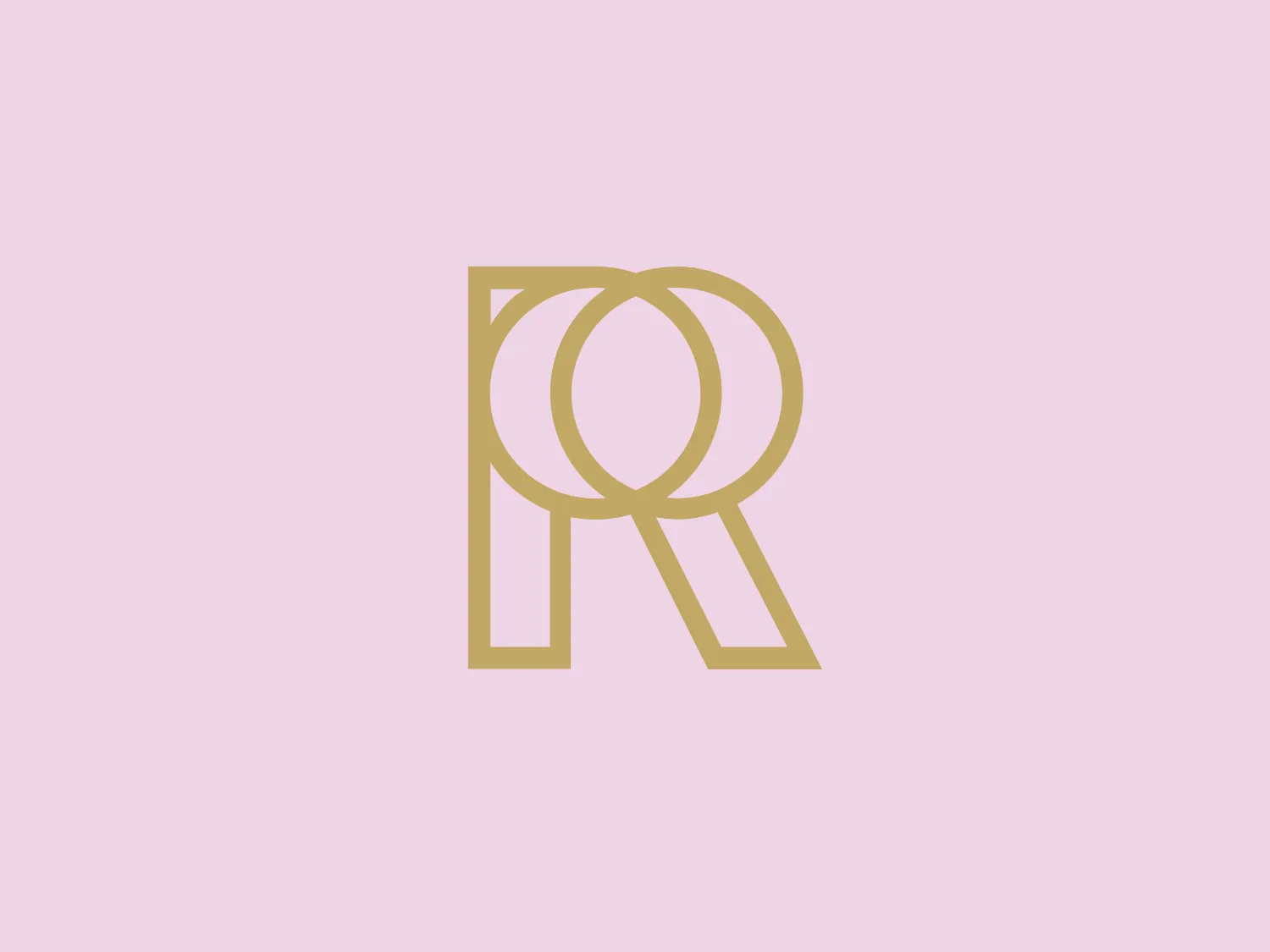 The Ringly logo features a stylized letter that combines the characters 'A' and 'Q' into a single, continuous design. The 'A' appears constructed from two lines that ascend and converge at a sharp point, while the 'Q' shares one of these lines and includes an additional circular line that loops through the convergence point, cleverly forming the tail of the 'Q'. The overall aesthetic is modern and minimalist, with a clean, geometric shape and a monochromatic gold color scheme that has a luxurious and upscale feel. The line thickness is uniform, contributing to the logo's sleek and polished appearance.